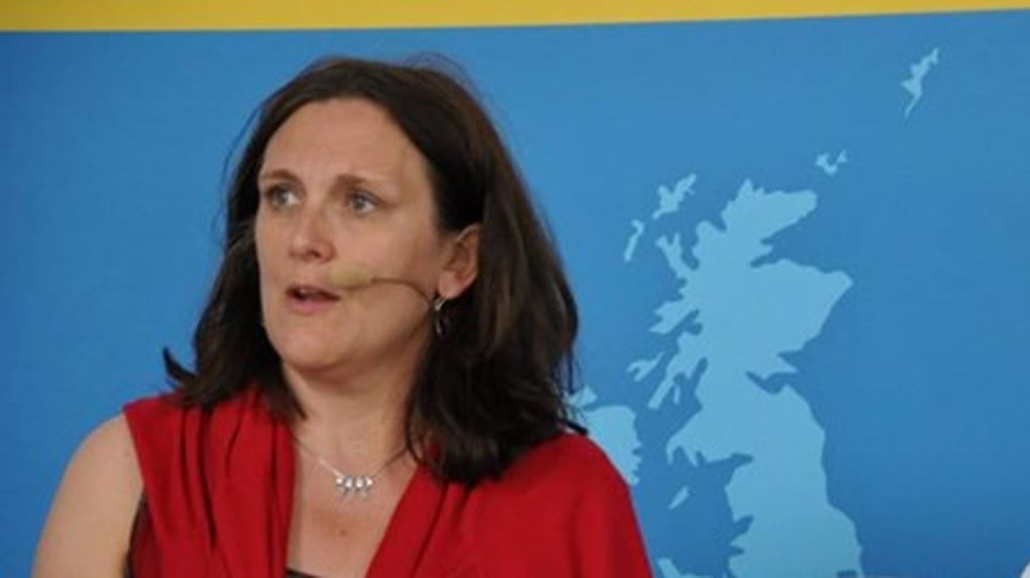 <br>EU-kommissionären Cecilia Malmström under ett seminarium i Visby.<br>
