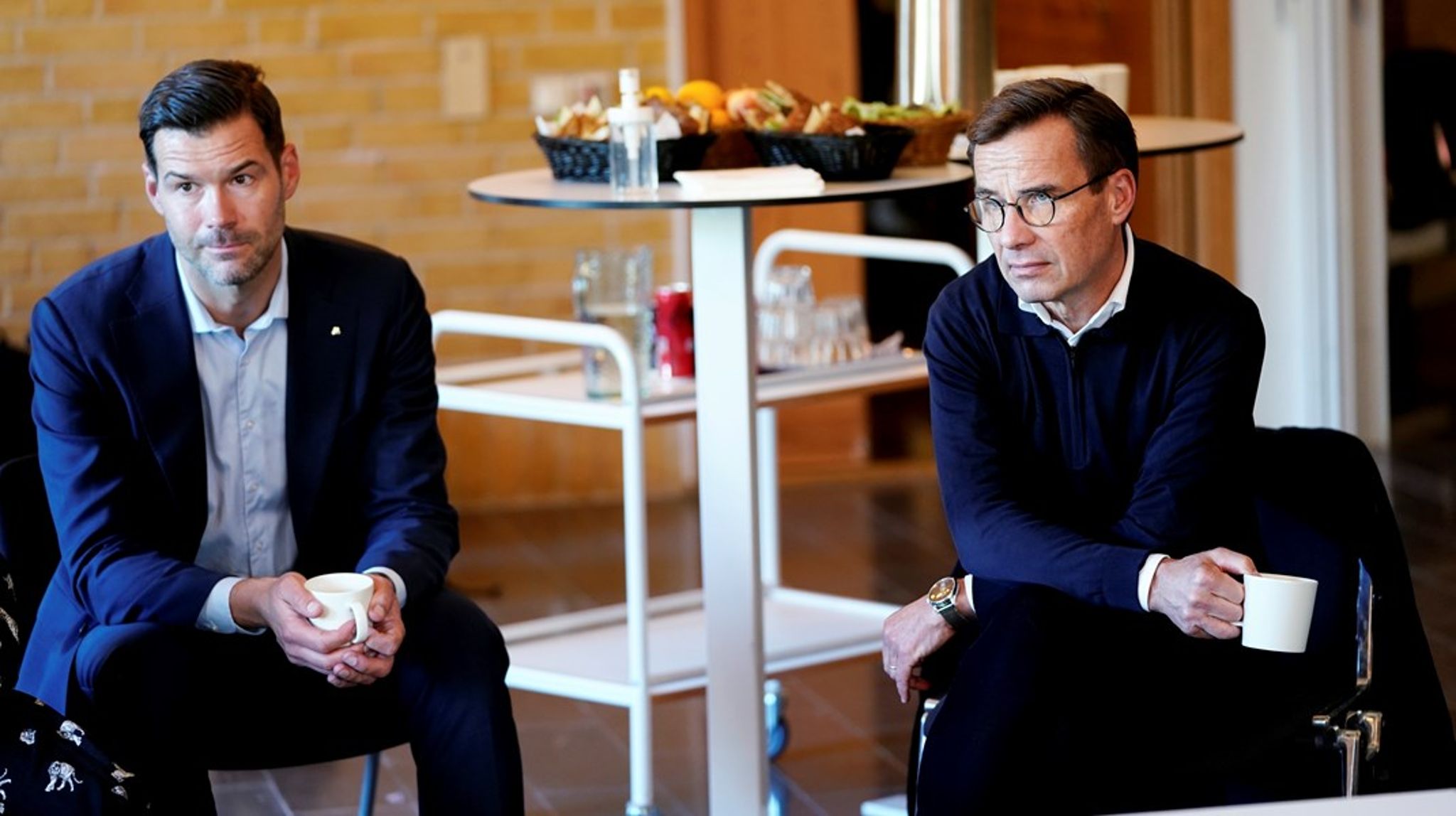 Moderaternas rättspolitiske talesperson Johan Forssell och partiledare Ulf Kristersson vill inte backa från förslagen om anonyma vittnen och visitationszoner. 