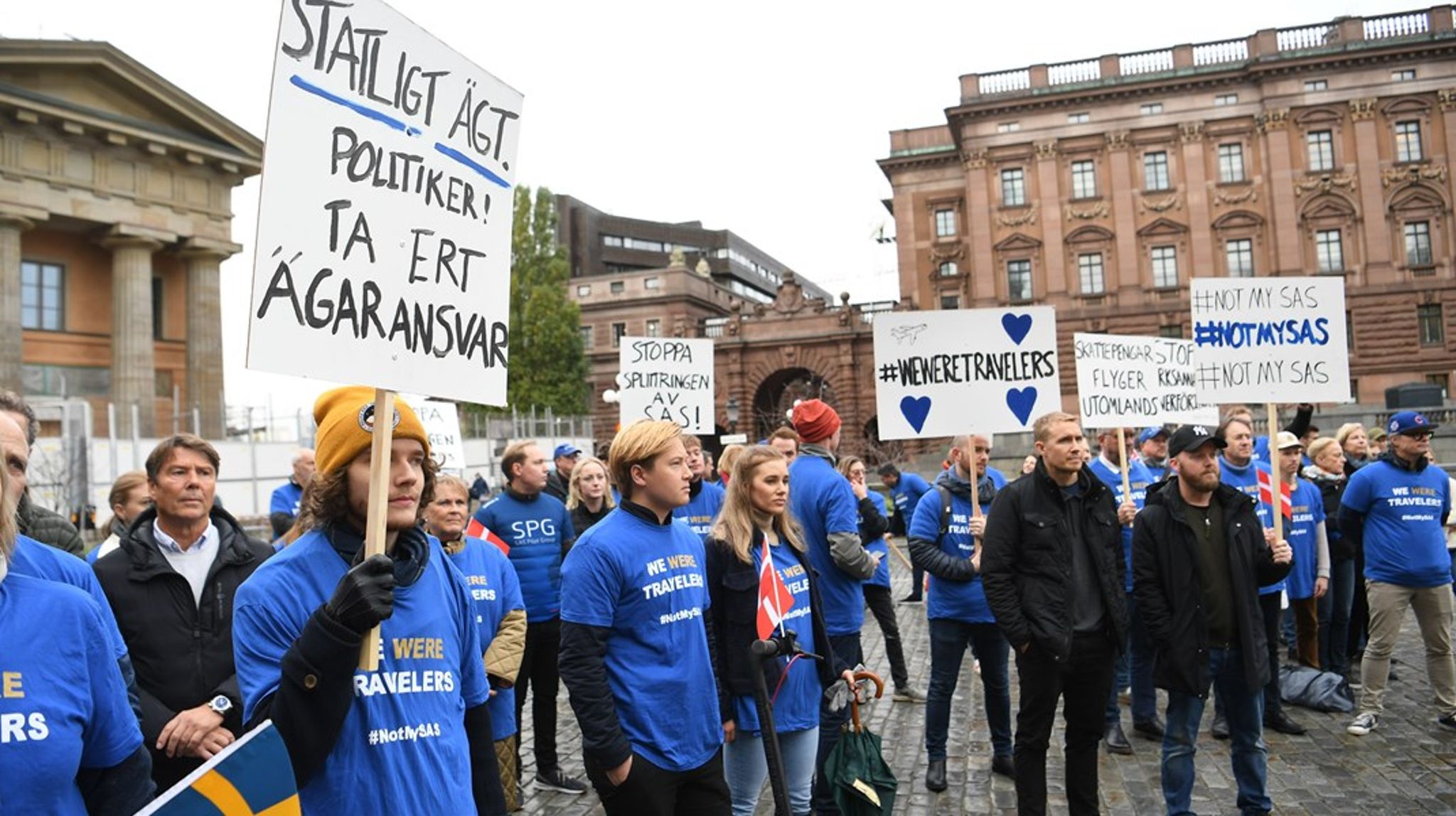Bild från SAS-anställdas senaste demonstration i höstas. 