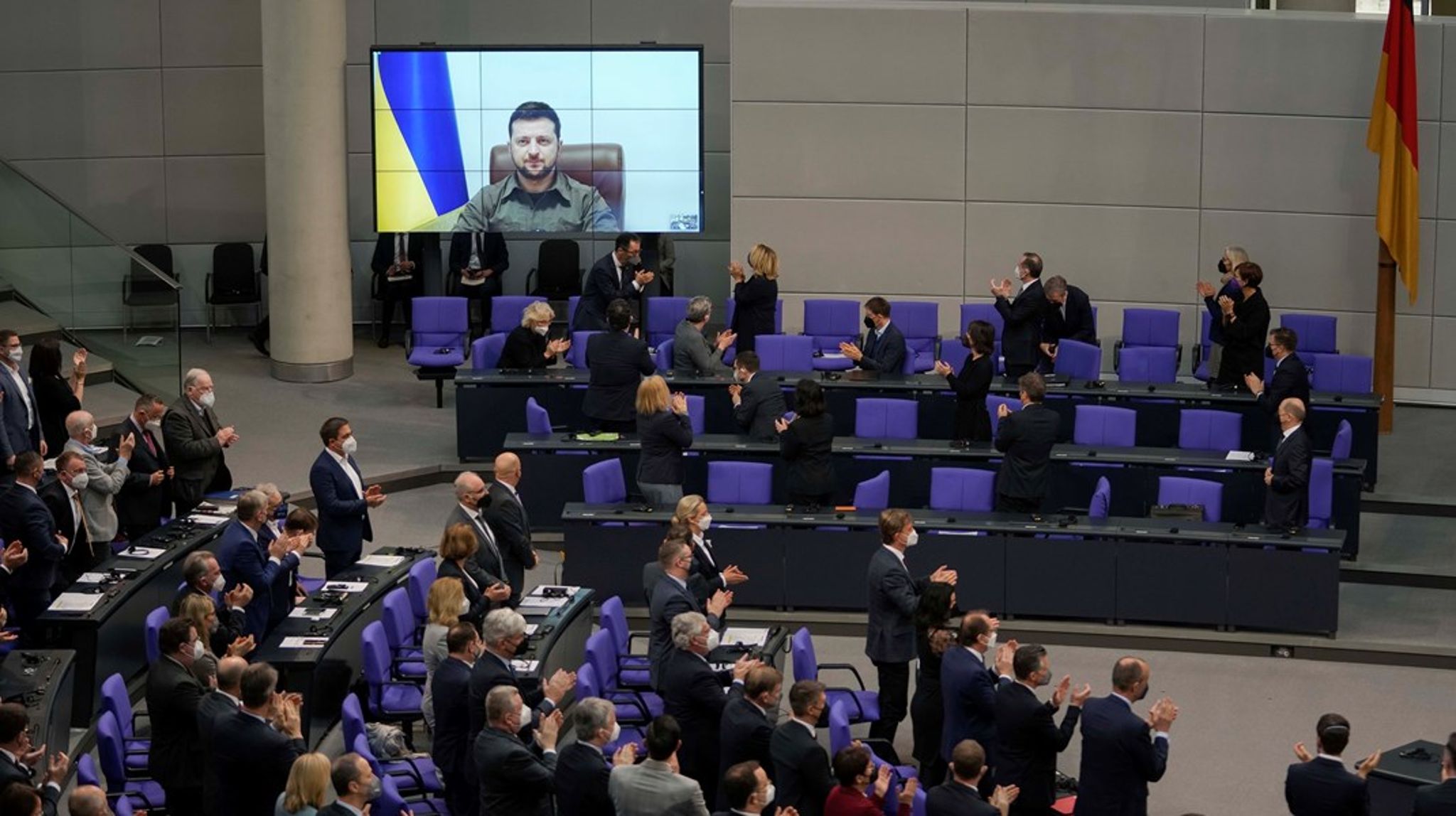 Förra veckan talade Ukrainas president i tyska parlamentet. 