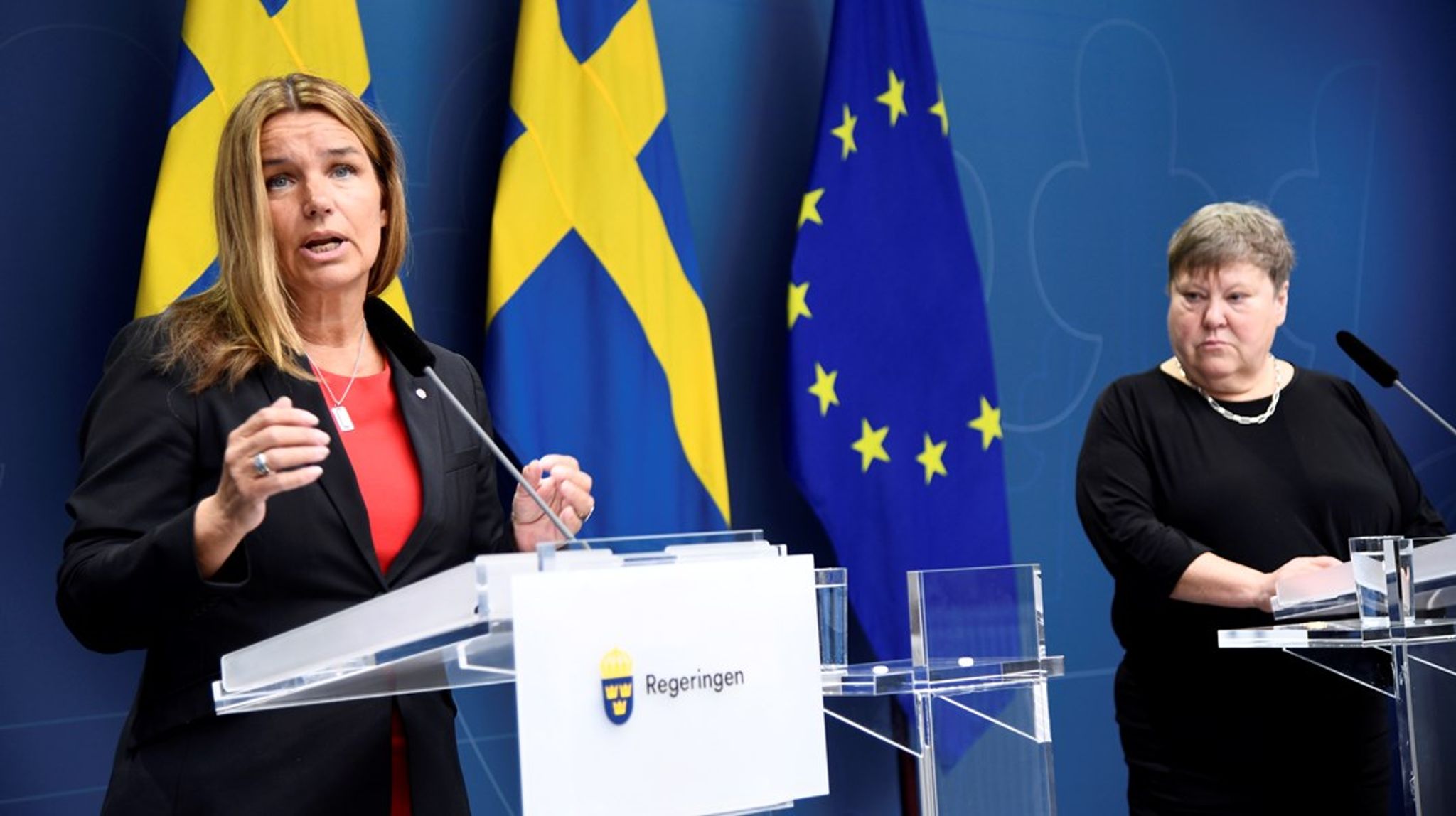 Anna-Caren Sätherberg presenterar ny utredning där Ingrid Petersson utnämnts till särskild utredare. 