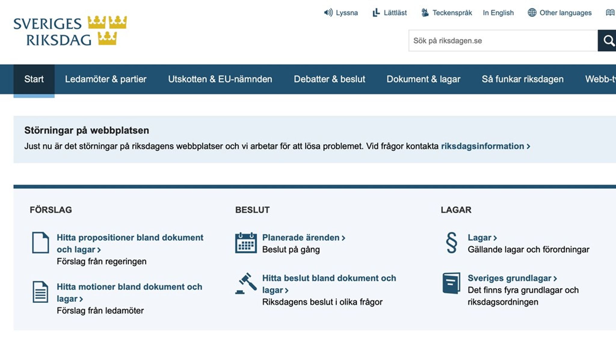 Störningarna ska ha&nbsp;pågått sedan lunchtid på tisdagen.