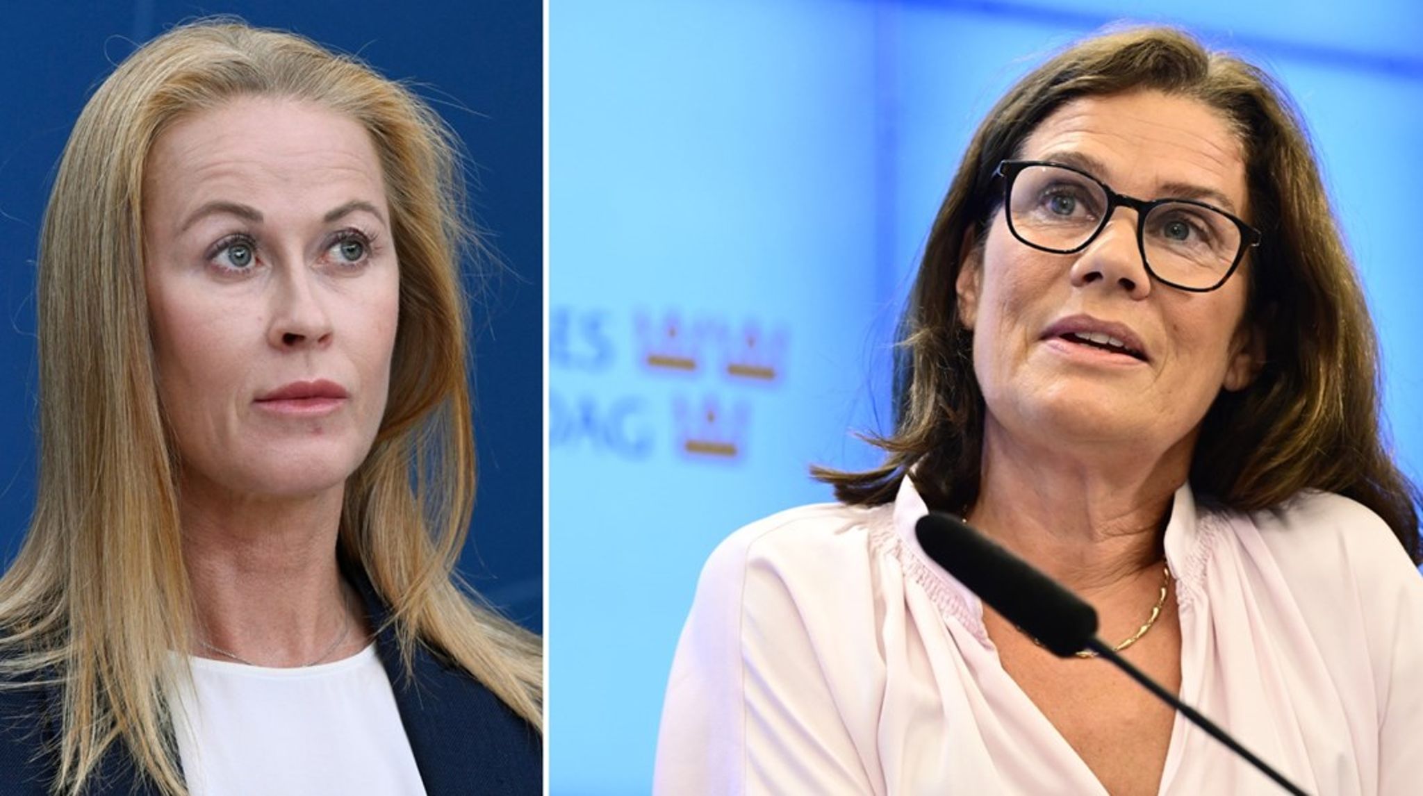 Katja Nyberg och Elsa Widding har båda varit riksdagsledamöter för SD. Nu blir de partikamrater igen – för Widdings parti Ambition Sverige.