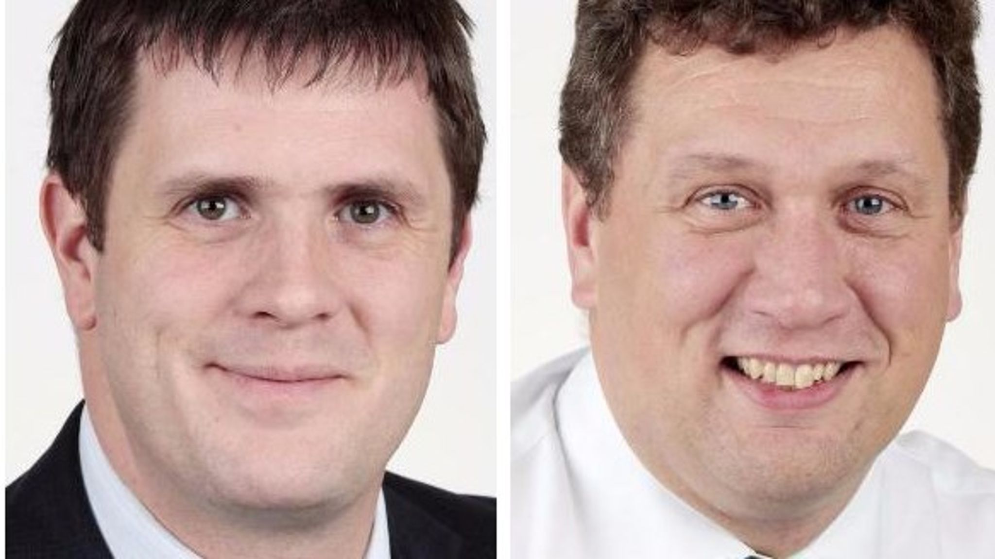 Oppositionsrådet Mattias Leivik (M)&nbsp;och vice finanslandstingsrådet Mattias Claesson (C).