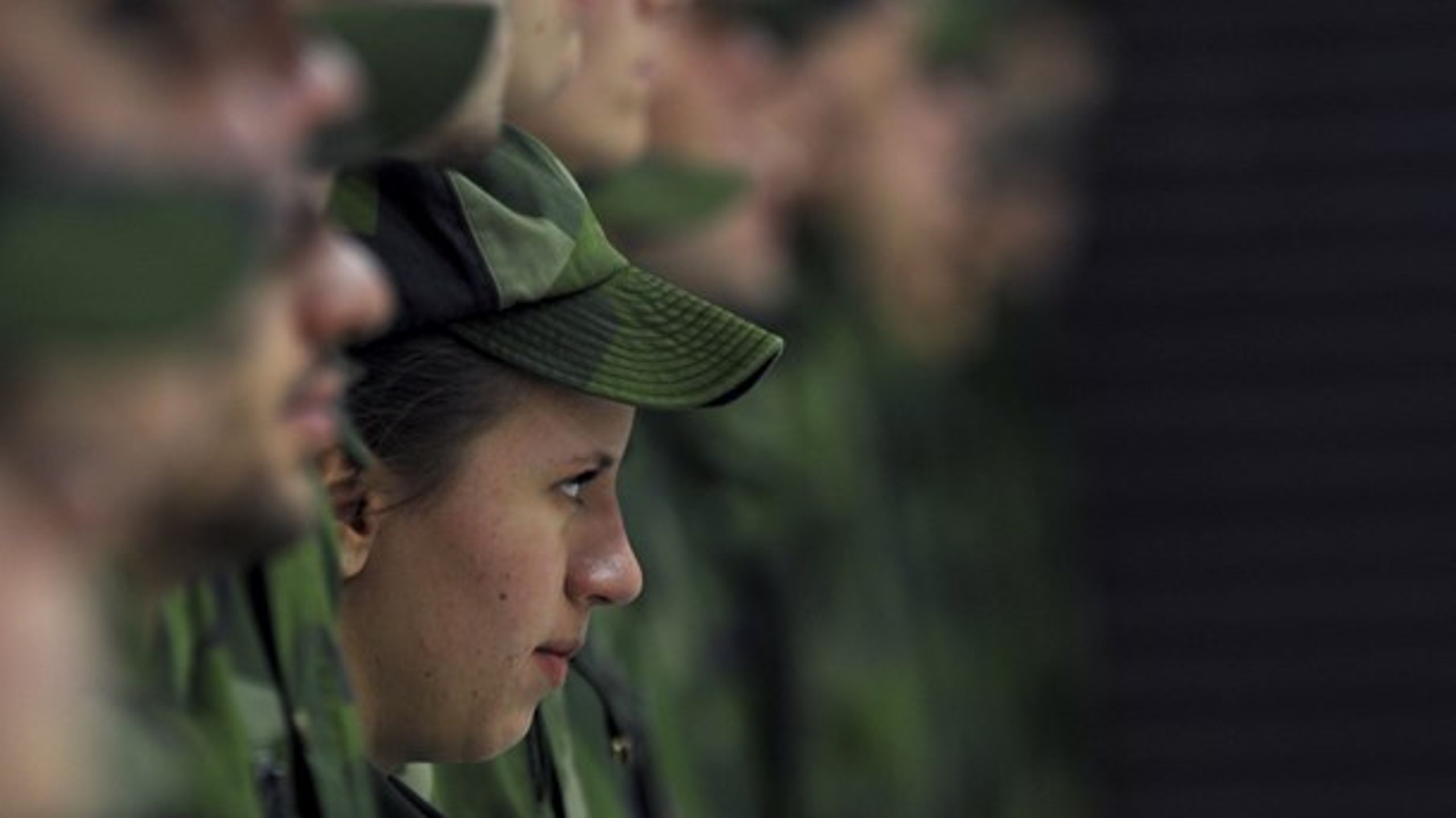 Rekryter vid avslutningsceremoni efter grundläggande militärutbildning.