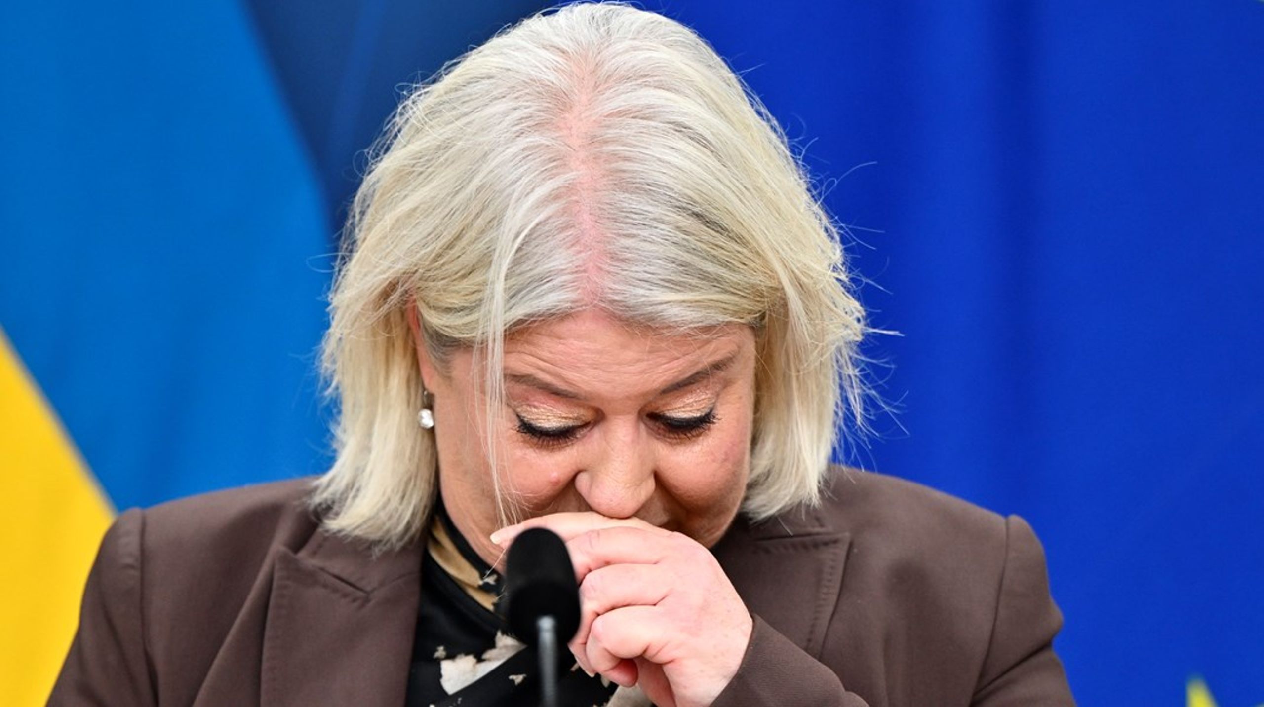 Camilla Waltersson Grönvall (M) hade svårt att hålla tårarna tillbaka när hon berättade om arbetet med lagstiftningen.
