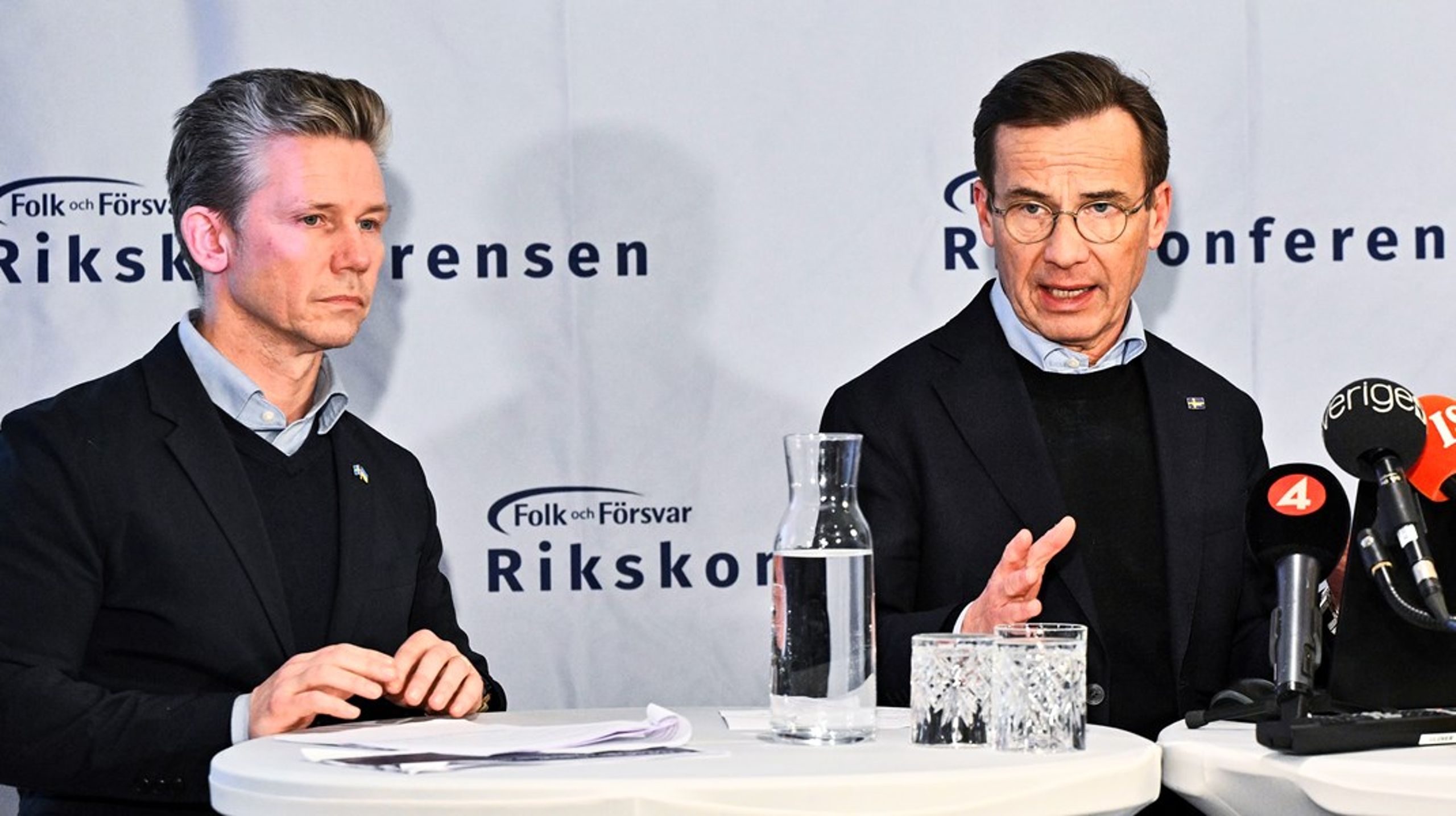 Försvarsminister Pål Jonsson (M), statsminister Ulf Kristersson (M) och minister för civilt försvar Carl-Oskar Bohlin (M) presenterade en satsning på nytt luftvärn för att skydda civila under rikskonferensen Folk och försvar i Sälen.&nbsp;