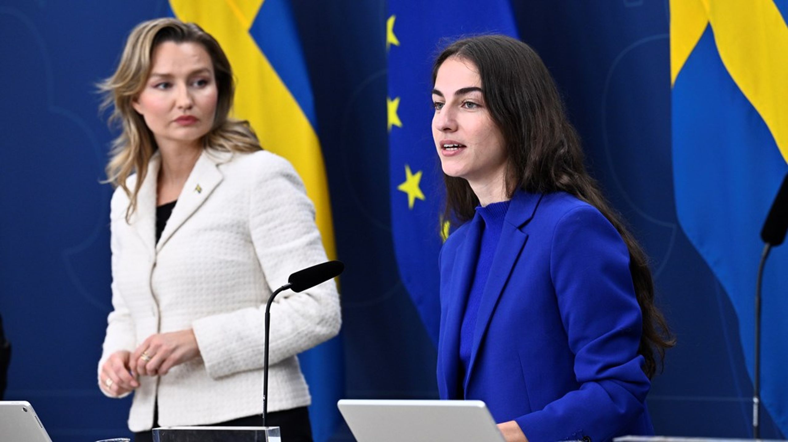 Klimat- och miljöminister Romina Pourmokhtari (L) har varit tydlig med att kommunernas möjlighet att säga nej till urangruvor ska bort. Gruvminister Ebba Busch (KD) har varit desto otydligare.