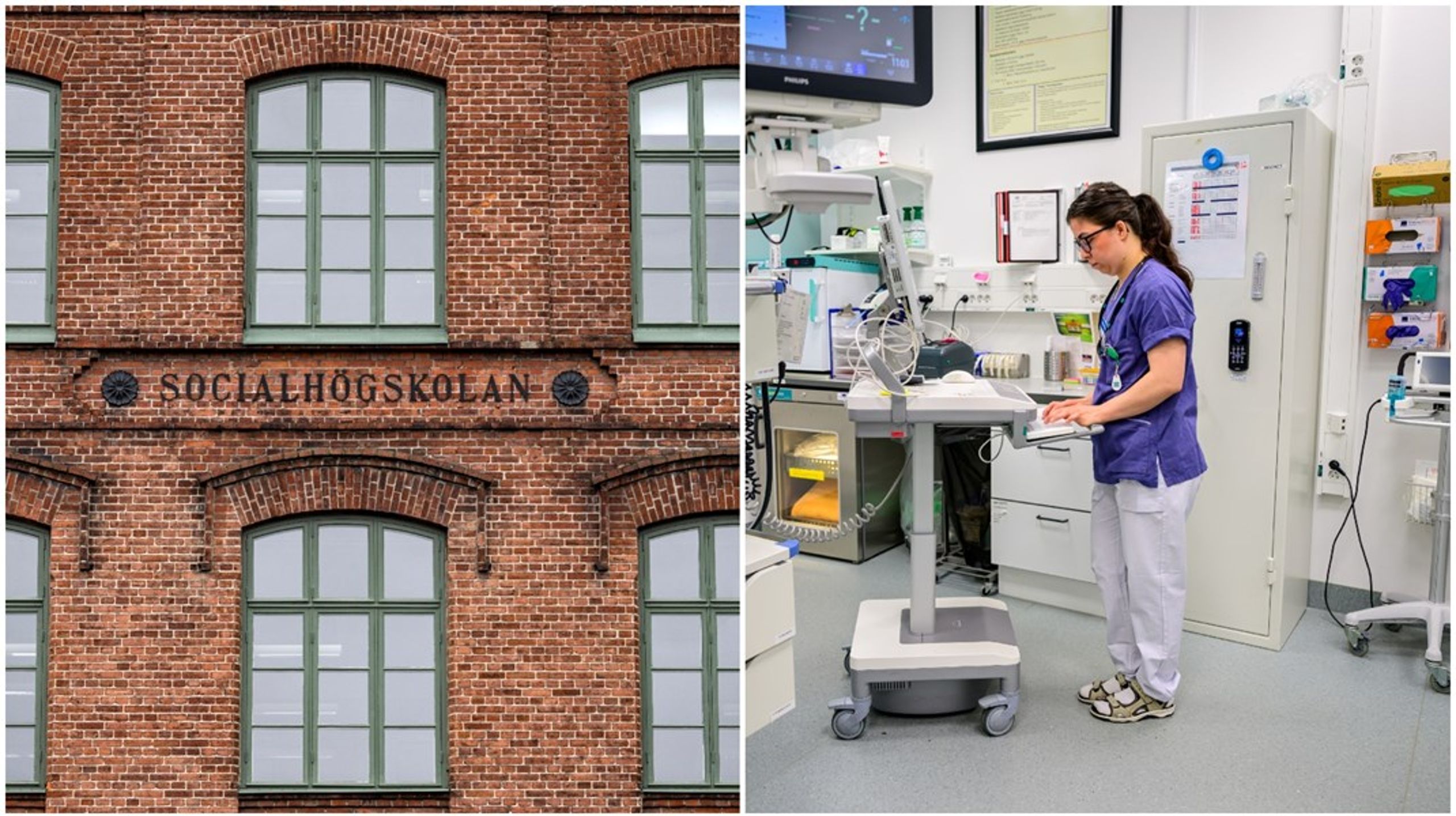 Studentföreträdare för en rad organisationer är skeptiska till att Moderaterna vill förändra socionom- och sjuksköterskeprogrammen.