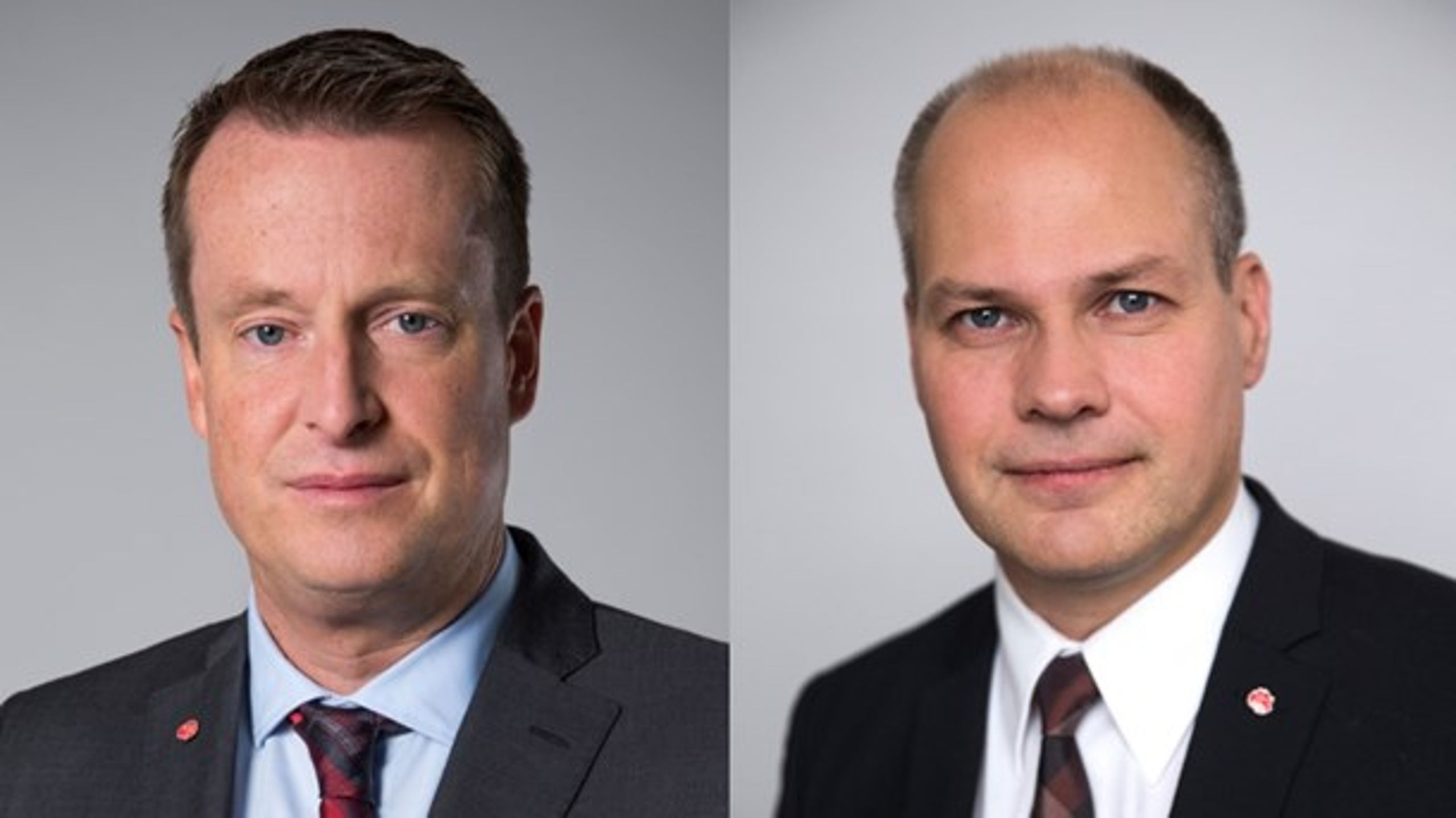 Socialdemokraternas gruppledare Anders Ygeman och justitie- och inrikesminister Morgan Johansson (S).