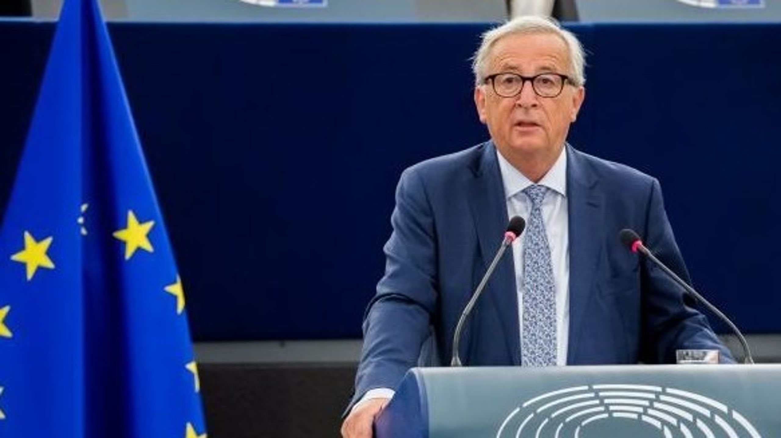 EU-kommissionens ordförande Jean-Claude Juncker talar i EU-parlamentet