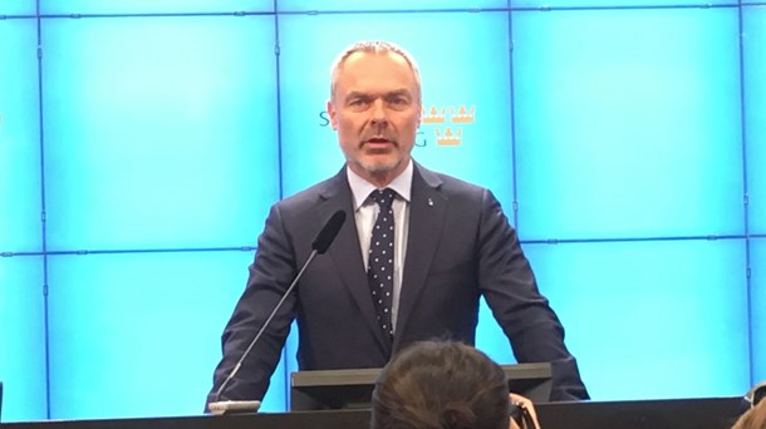 Liberalernas partiledare Jan Björklund lämnade besked i regeringsfrågan vid en pressträff i riksdagen.