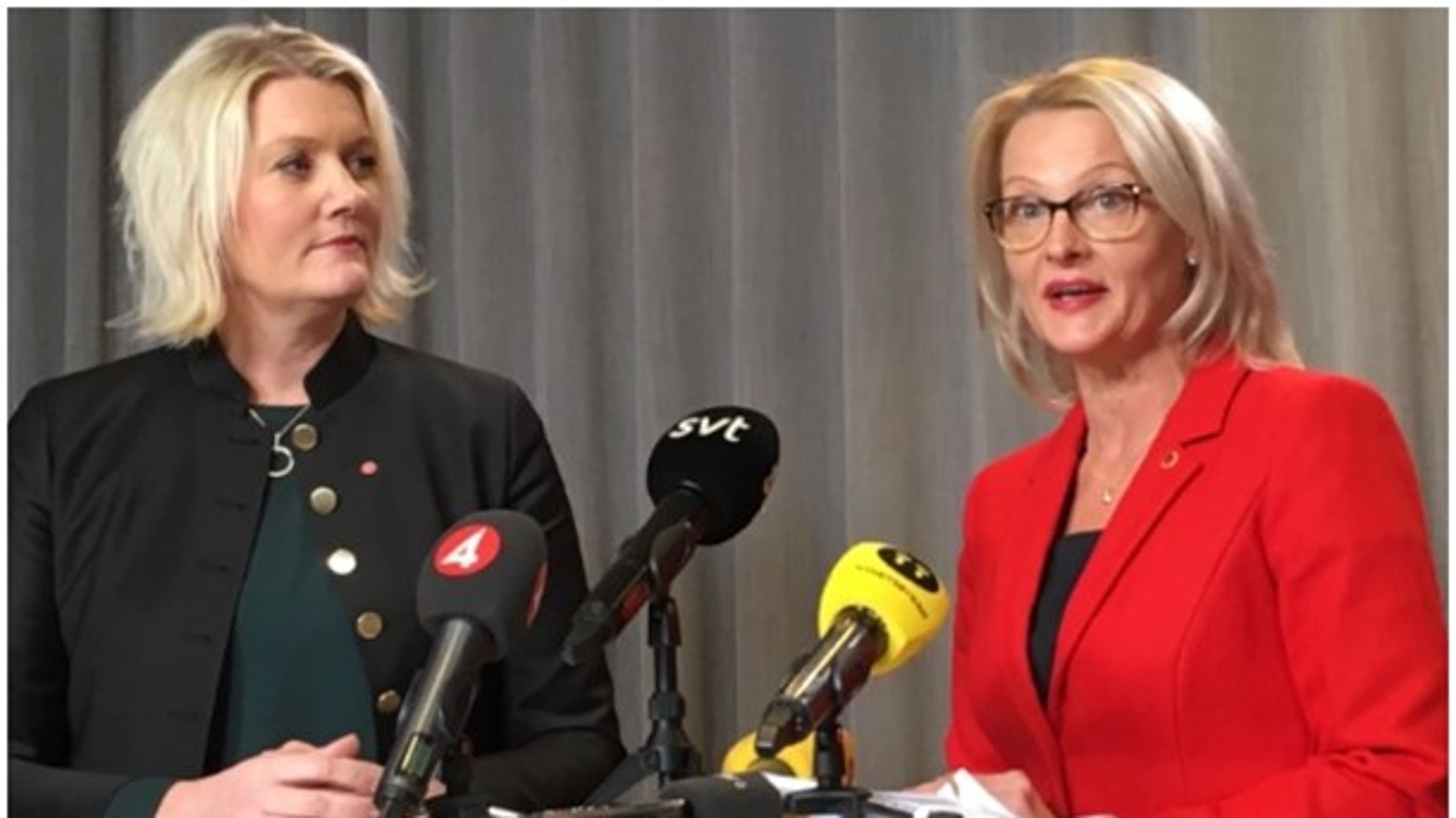 Partisekreterare Lena Rådström Baastad och toppkandidaten&nbsp;Heléne Fritzon.