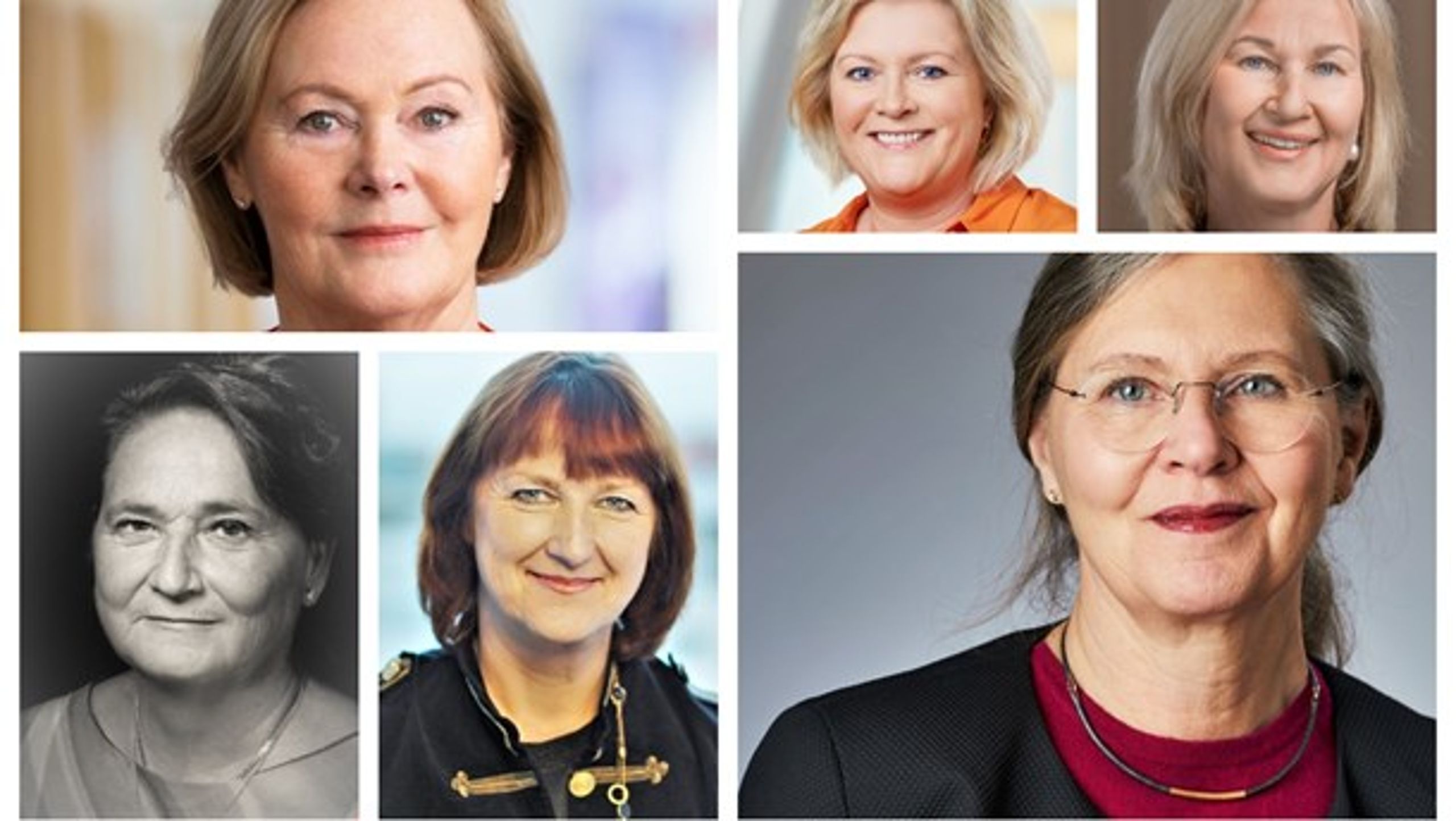 Ordföranden för statliga bolag: Ö fr v: Anitra Steen, Lena Olving, Christel Wiman, Ulrica Messing, Siv Svensson och Eva Färnstrand.