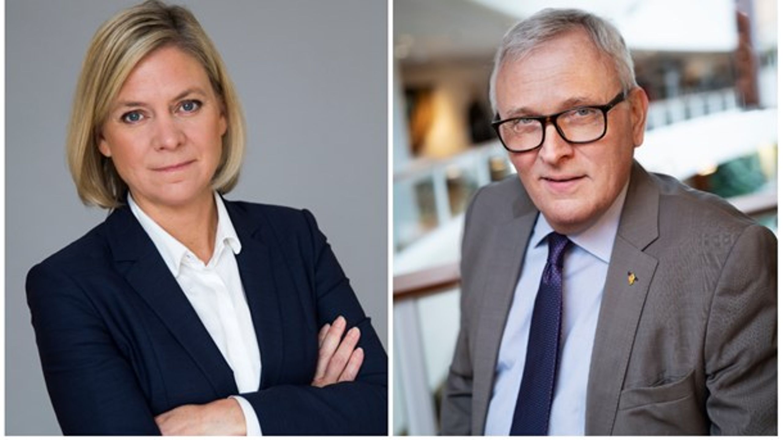 Finansminister Magdalena Andersson och Anders Knape (M), ordförande SKL.