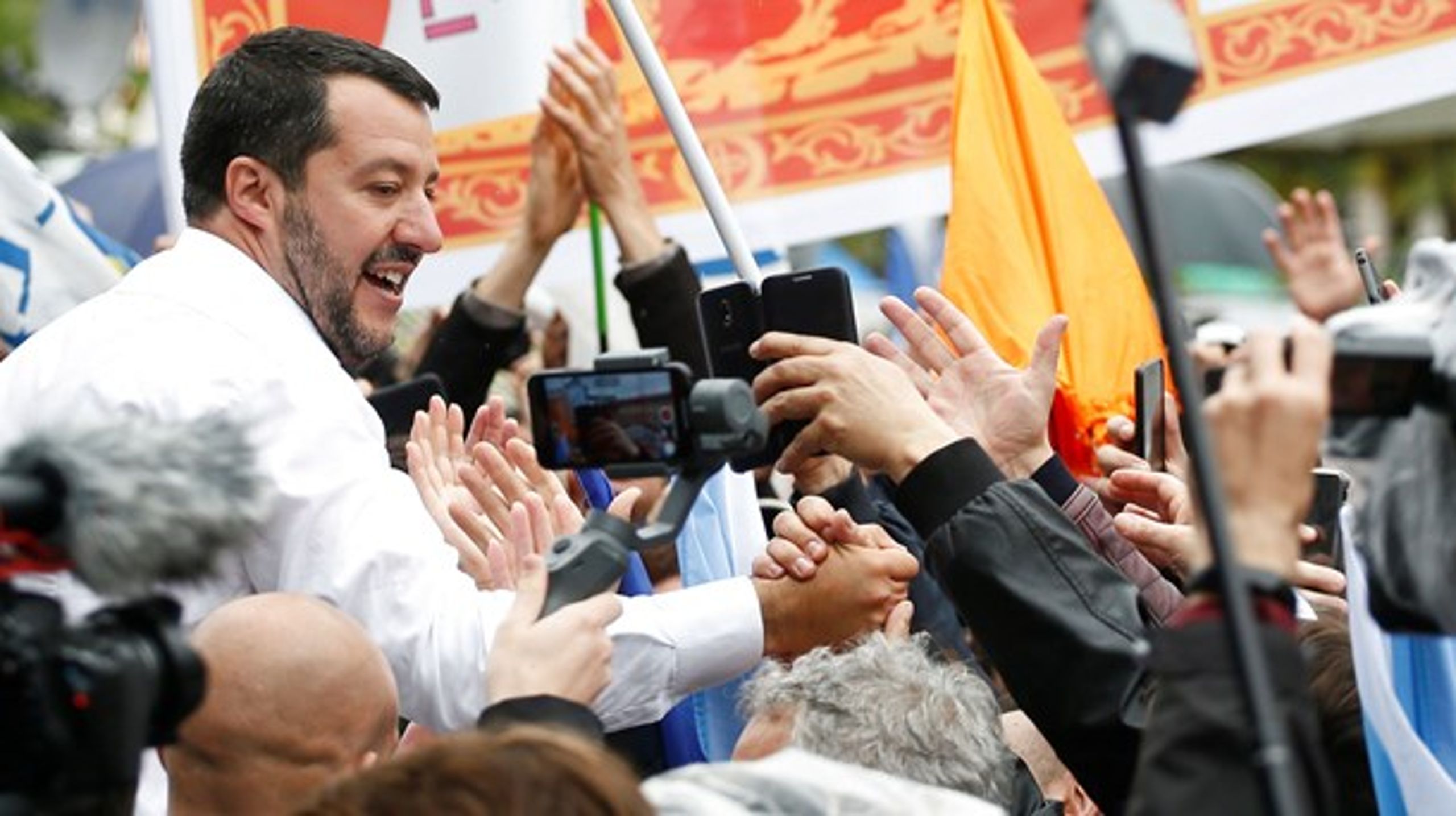Den italienske inrikesministern Matteo Salvini har vind i seglen.