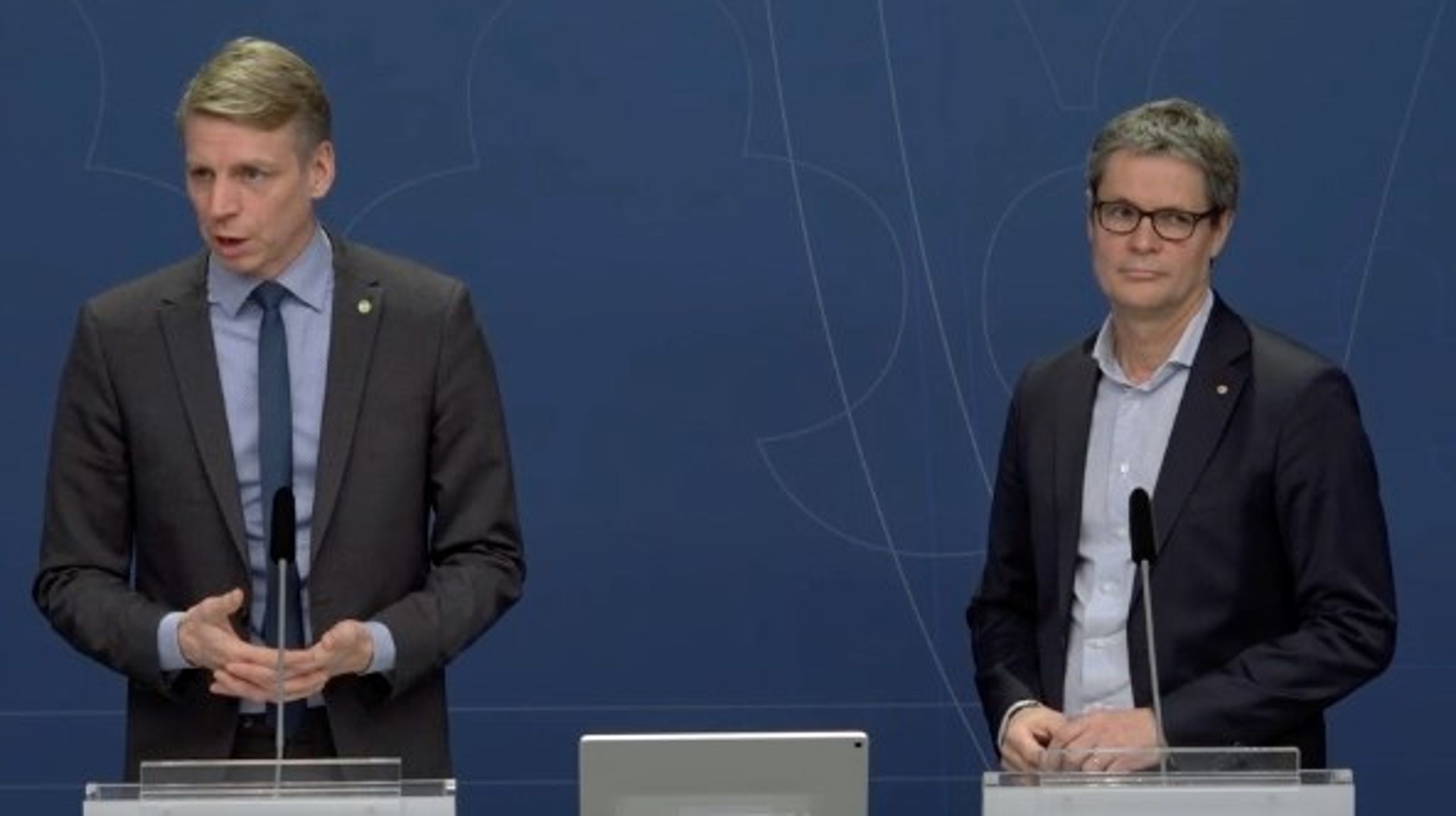 Finansmarknadsminister Per Bolund (MP) och Trafikverkets måldirektör Sven Hunhammar, nybliven utredare.