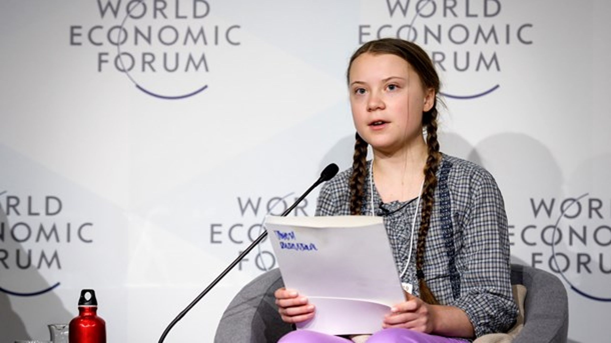 "Nu kommer Greta Thunberg att tala även i Davos, vilken reaktion kommer vi då att få se från världens mäktigaste?"