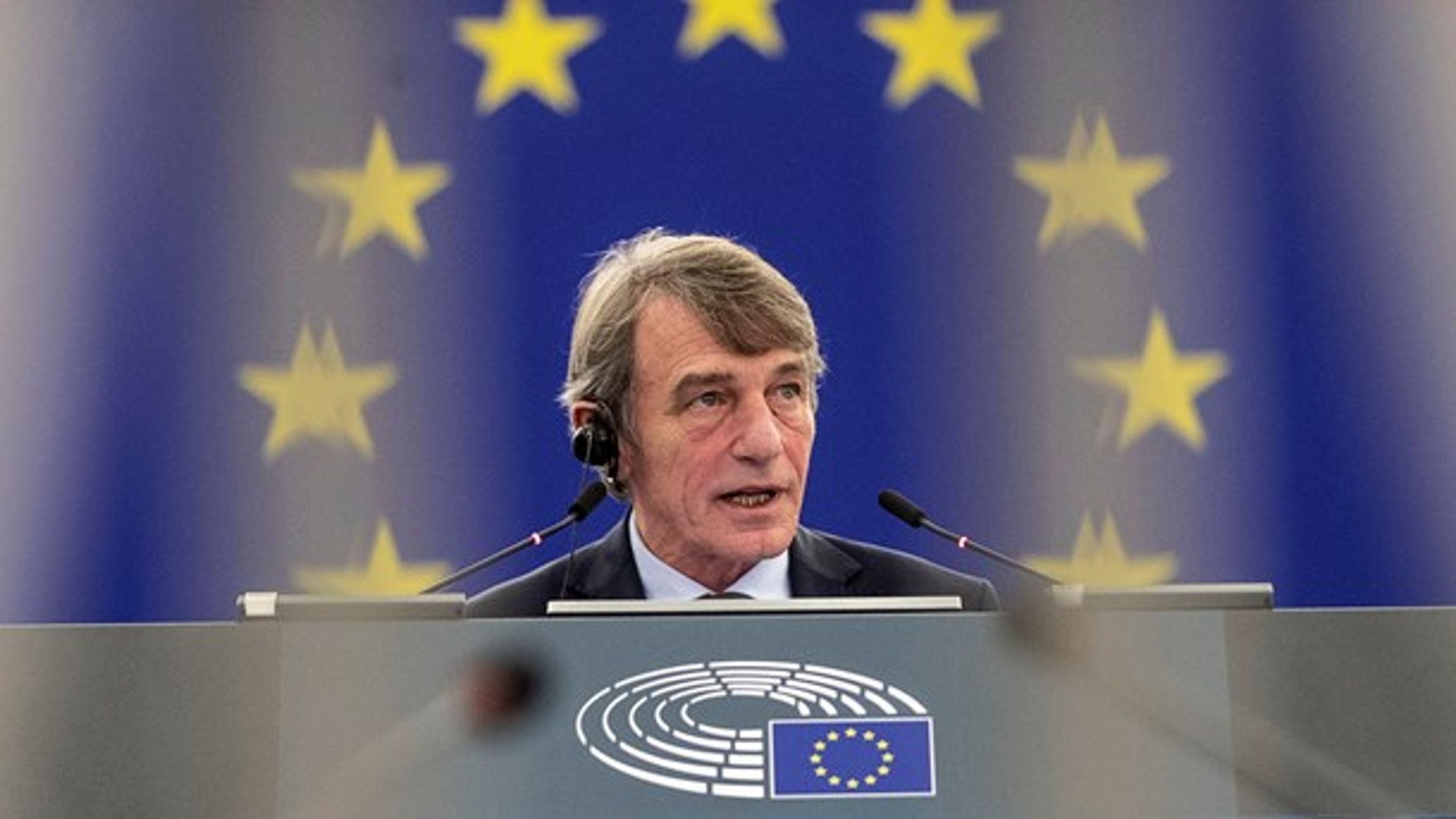 Europaparlamentets talman David Sassoli (PES).