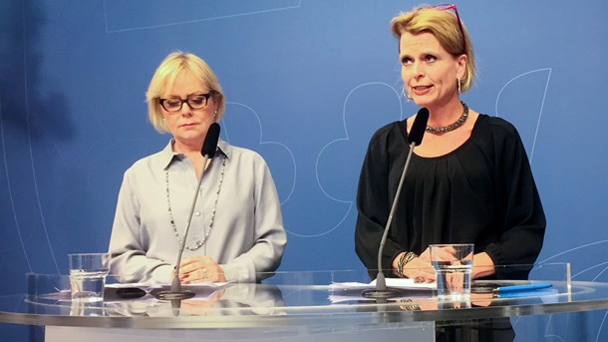 Dåvarande jämställdhetsminister Åsa Regnér (S) när Jämställdhetsmyndighetens generaldirektör Lena Ag presenterades på en pressträff hösten 2017.