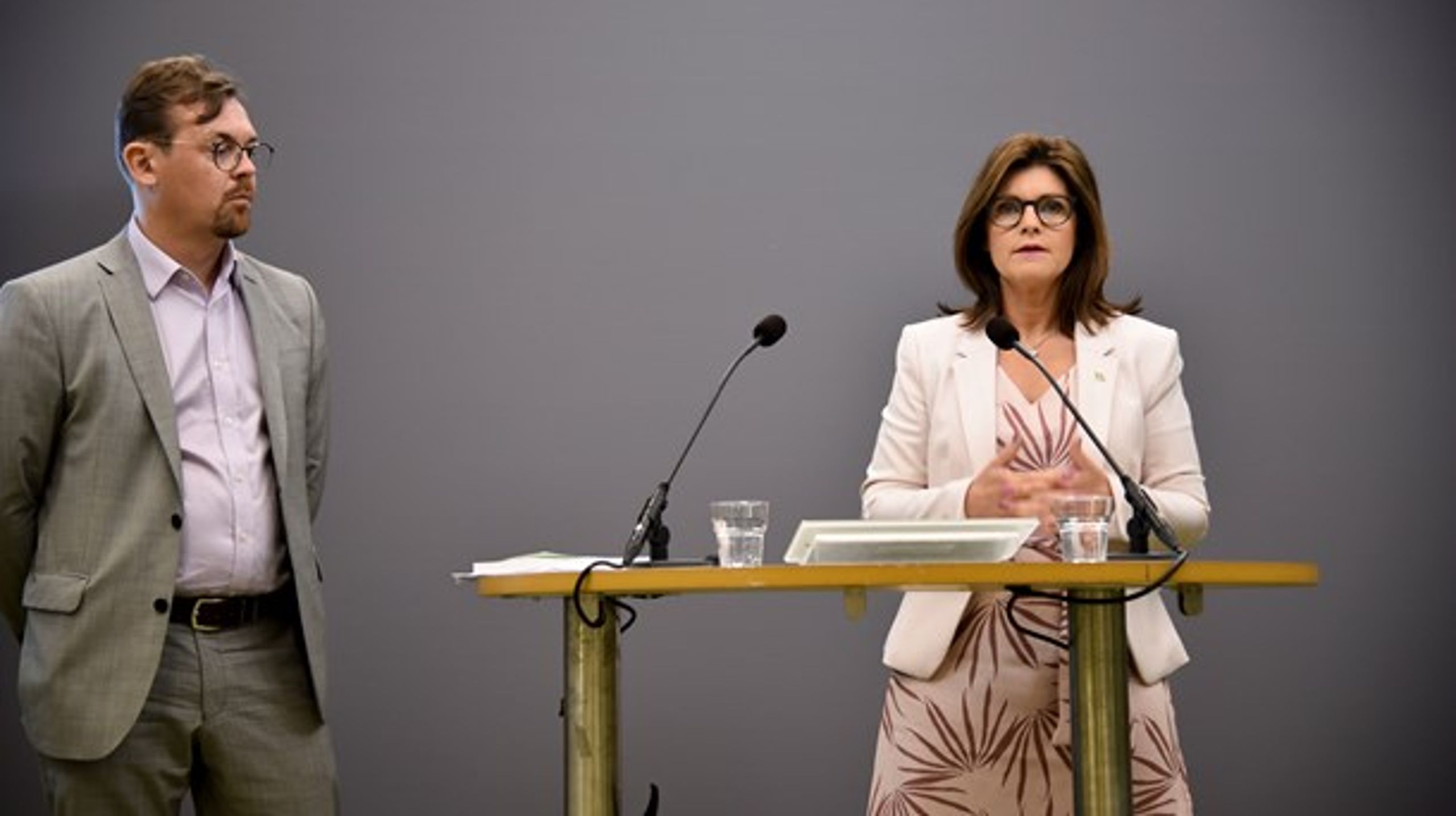 Särskild utredare Mats Rundström och arbetsmarknadsminister&nbsp;Eva Nordmark (S).