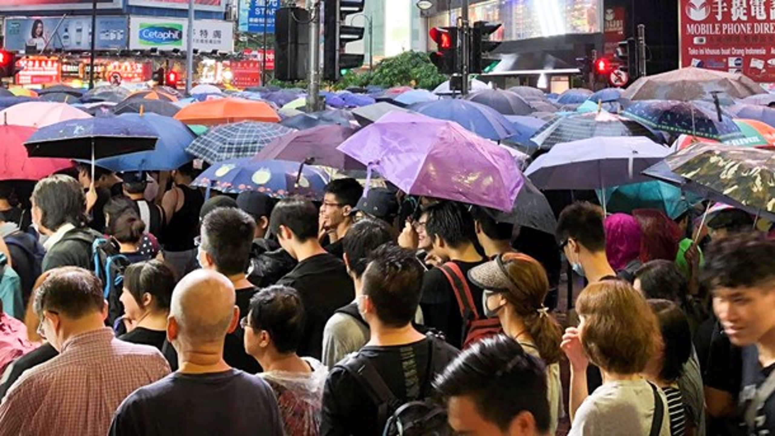 Demonstranter i Hongkong som protesterade över ökat inflytande från Fastlandskina 2019.