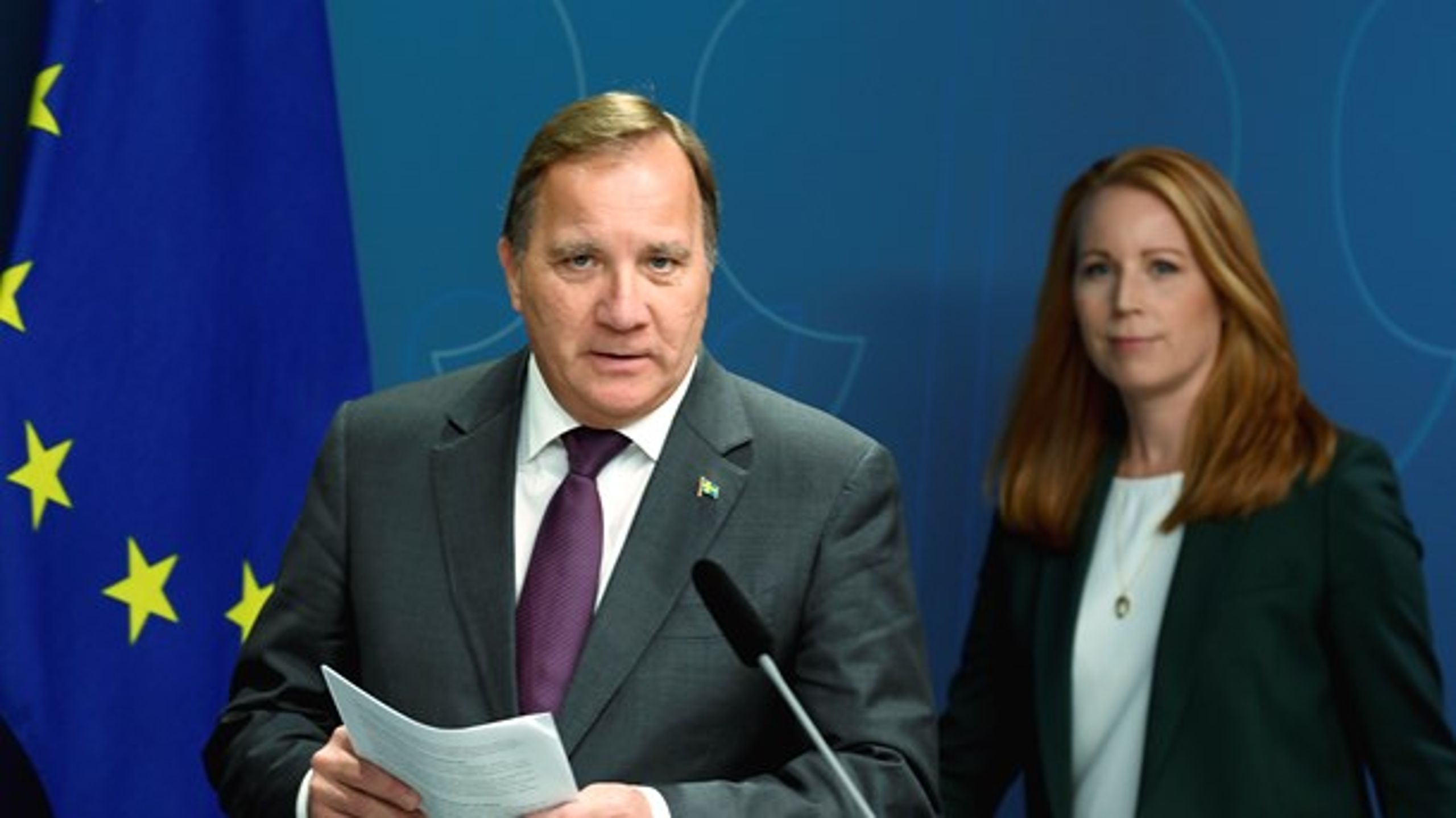 Statsminister Stefan Löfven (S) och Annie Lööf (C).
