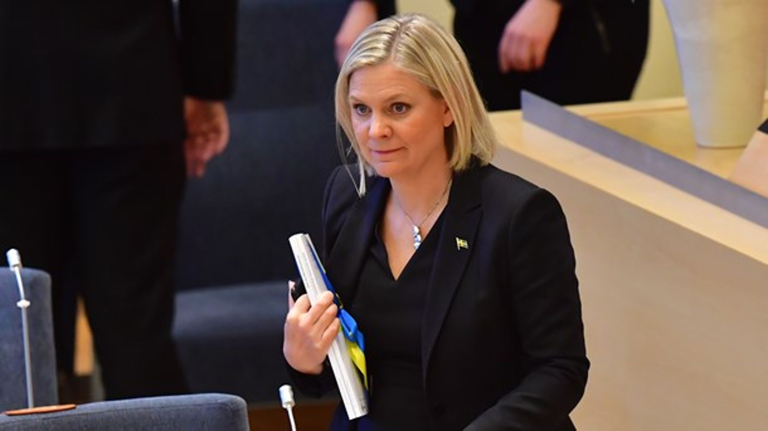 Finansminister Magdalena Andersson (S) under budgetdebatten i riksdagen i våras.&nbsp;