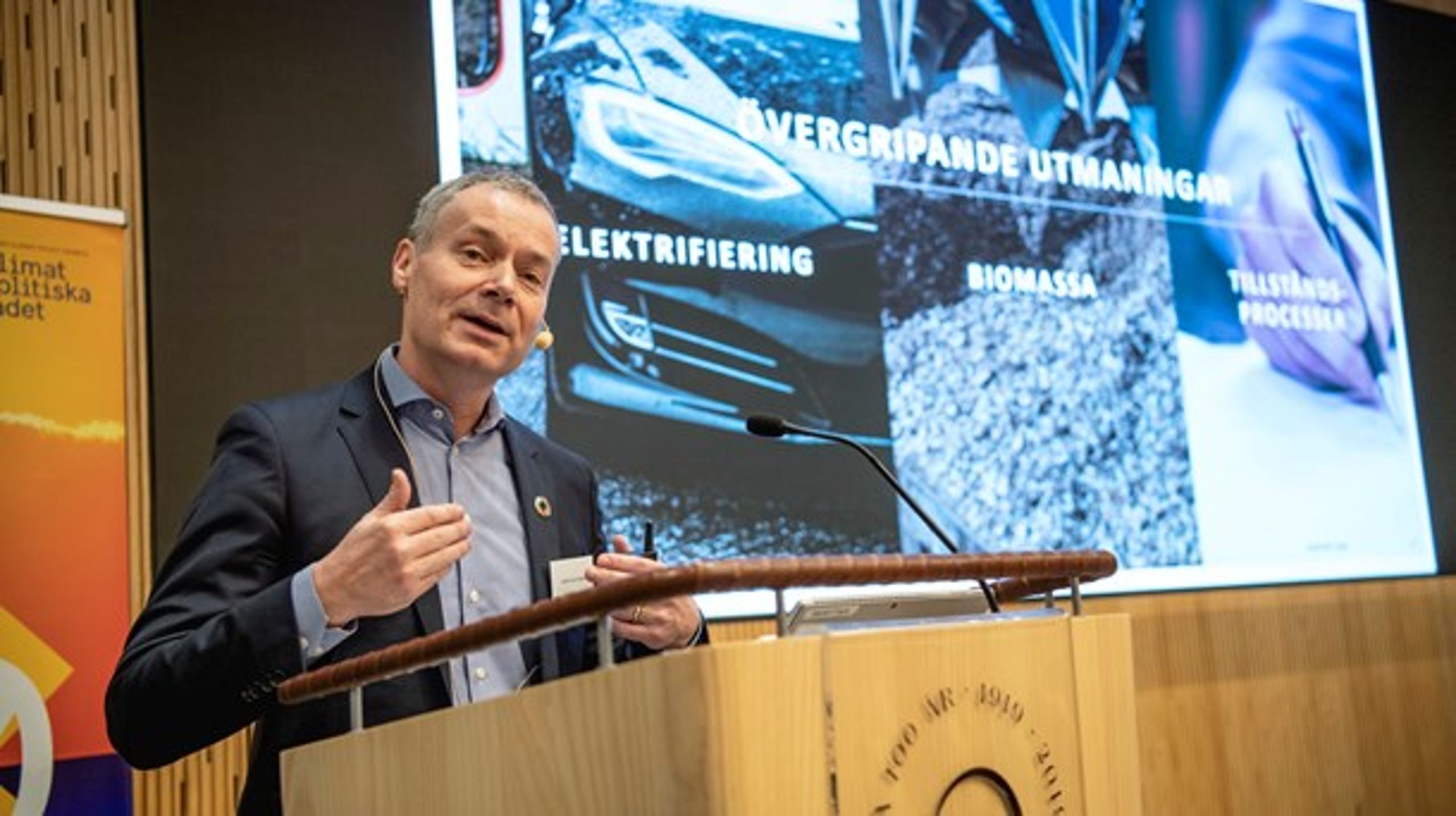 Johan Kuylenstierna vid presentationen av Klimatpolitiska rådets senaste rapport, i mars i år.