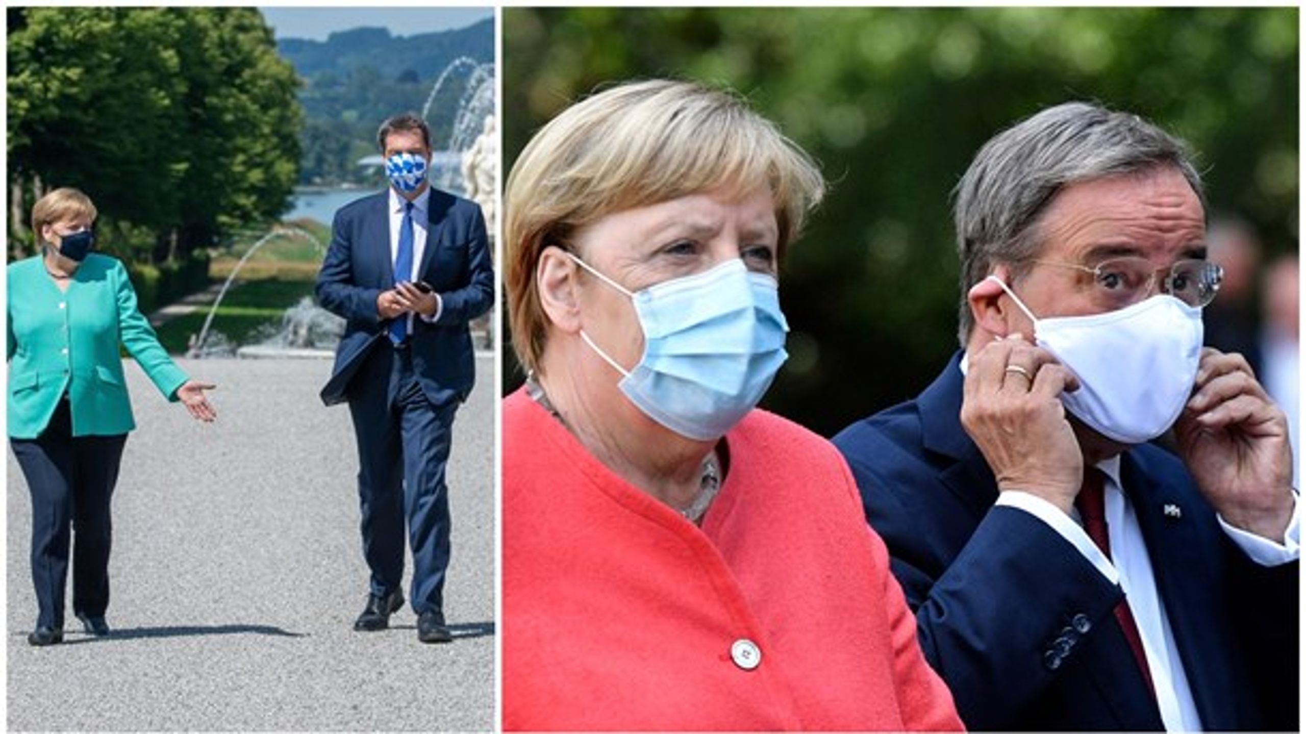 Blir det Armin Laschet (t.h.) som efterträder Angela Merkel eller är Markus Söder (t.v.) på marsch mot kanslerposten?