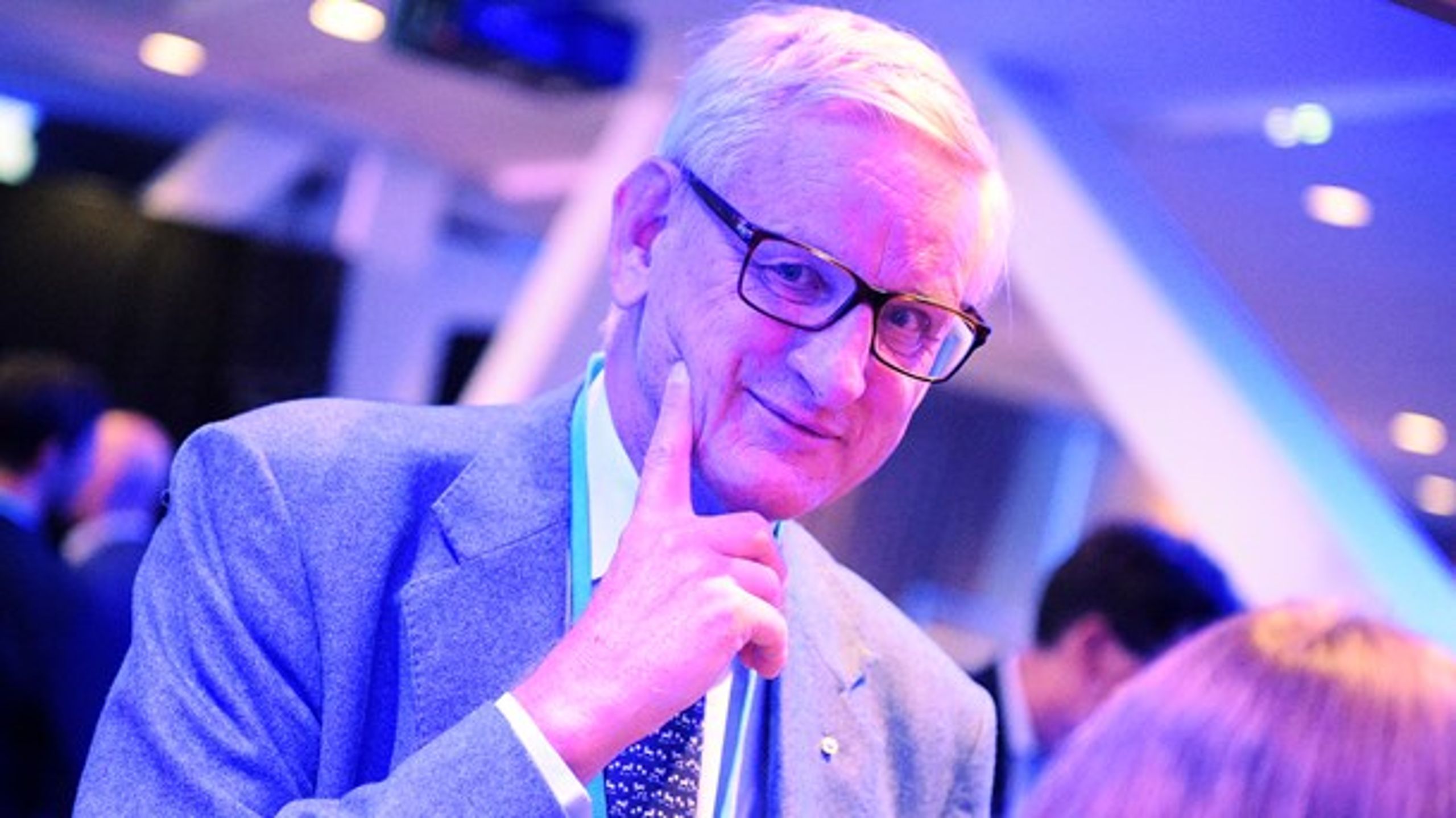 Carl Bildt på Moderaternas valvaka 2018.