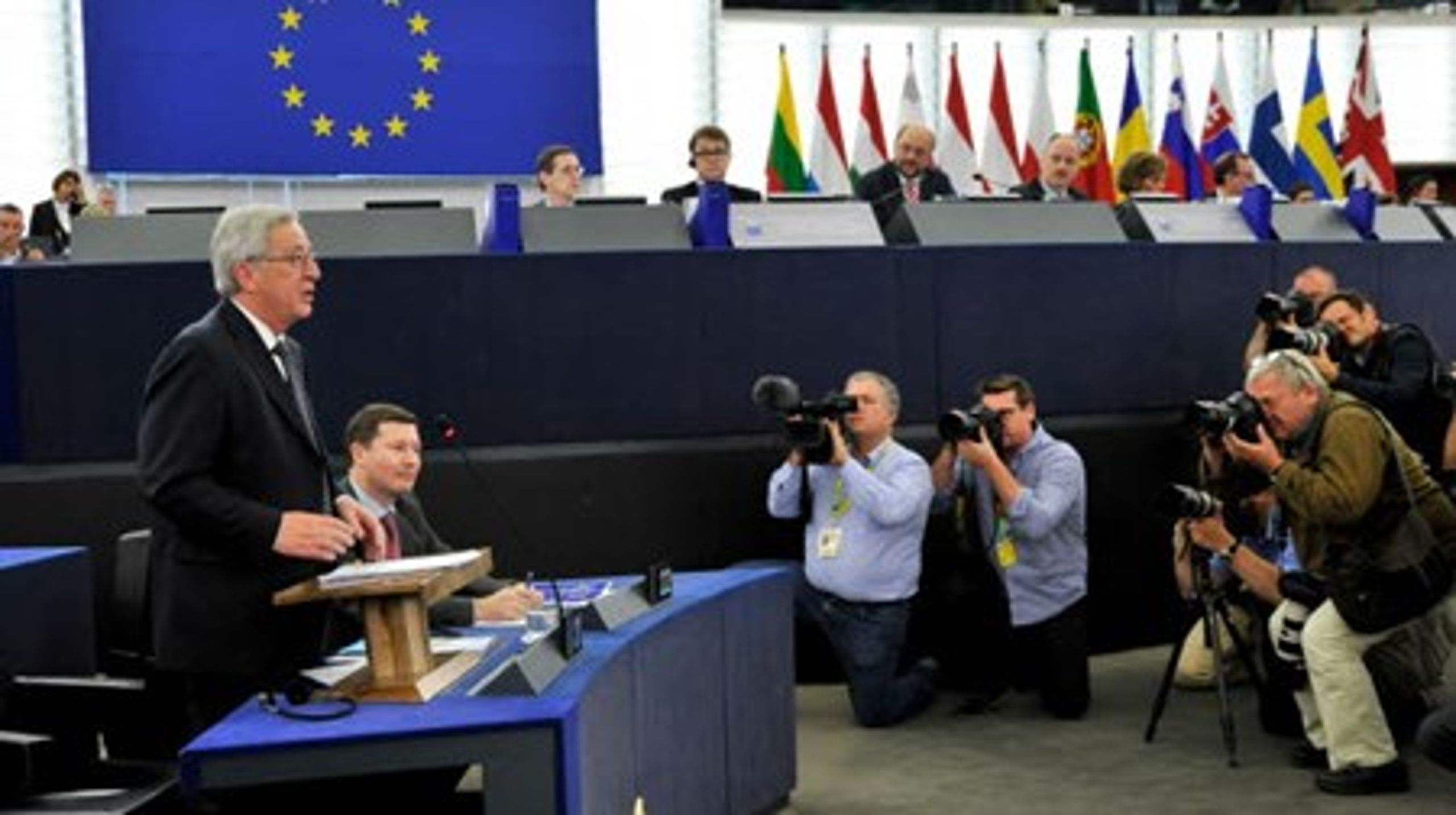 Jean-Claude Juncker utfrågas i EU-parlamentet<br>
