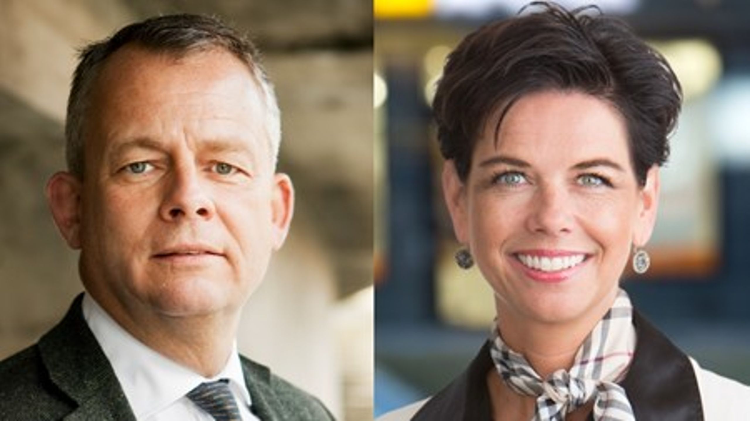 Göran Arrius, ordförande i Saco, och Sofia Larsen, ordförande i Jusek.&nbsp;