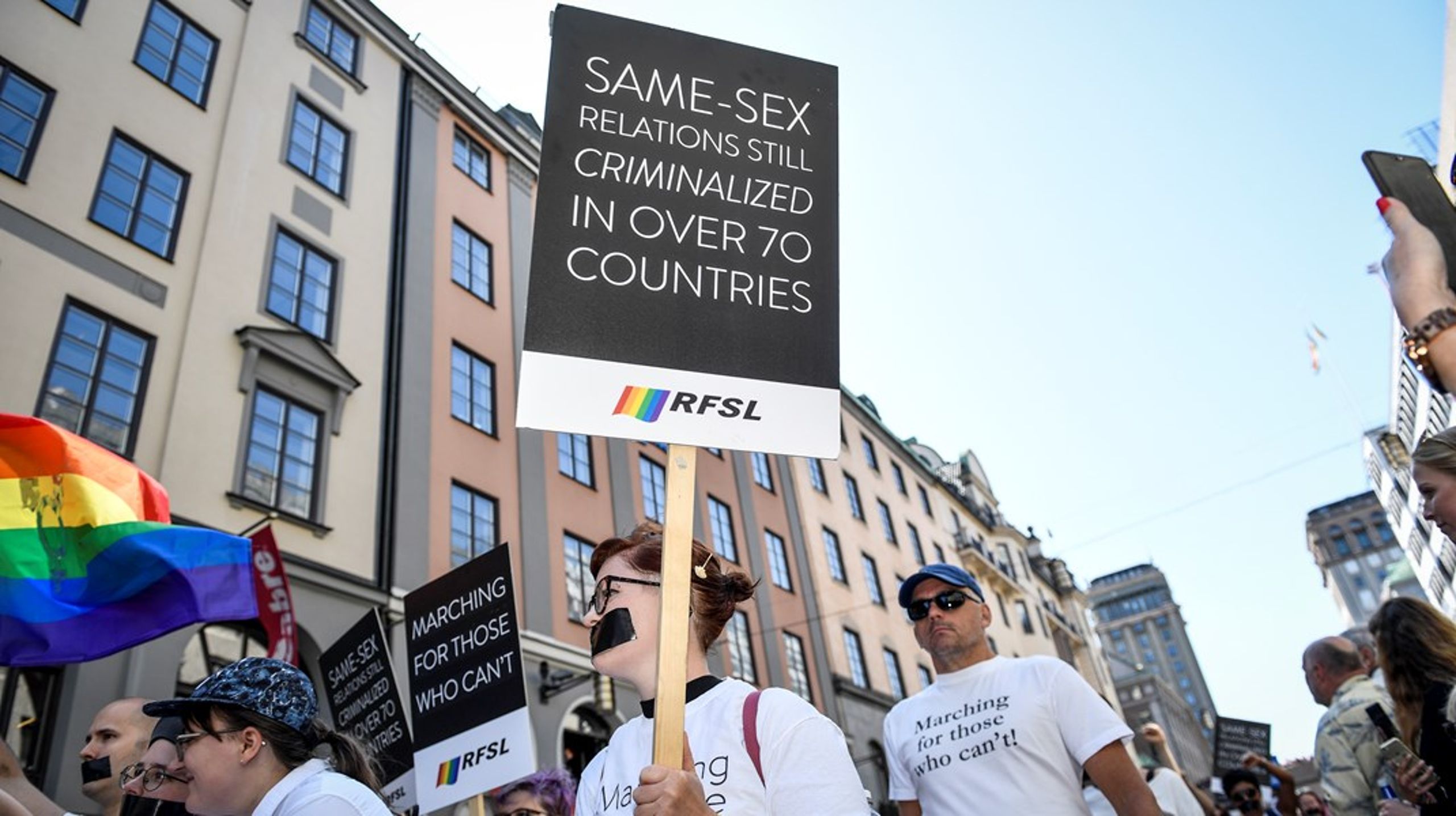 Stockholm Pride 2019. ”Sverige har ett jobb att göra även på hemmaplan för att tillgodose behovet av hivprevention, sexualundervisning i skolorna, särskilda insatser till de grupper som drabbas hårdast av hiv och ta steg mot avkriminalisering av utsatta grupper.”