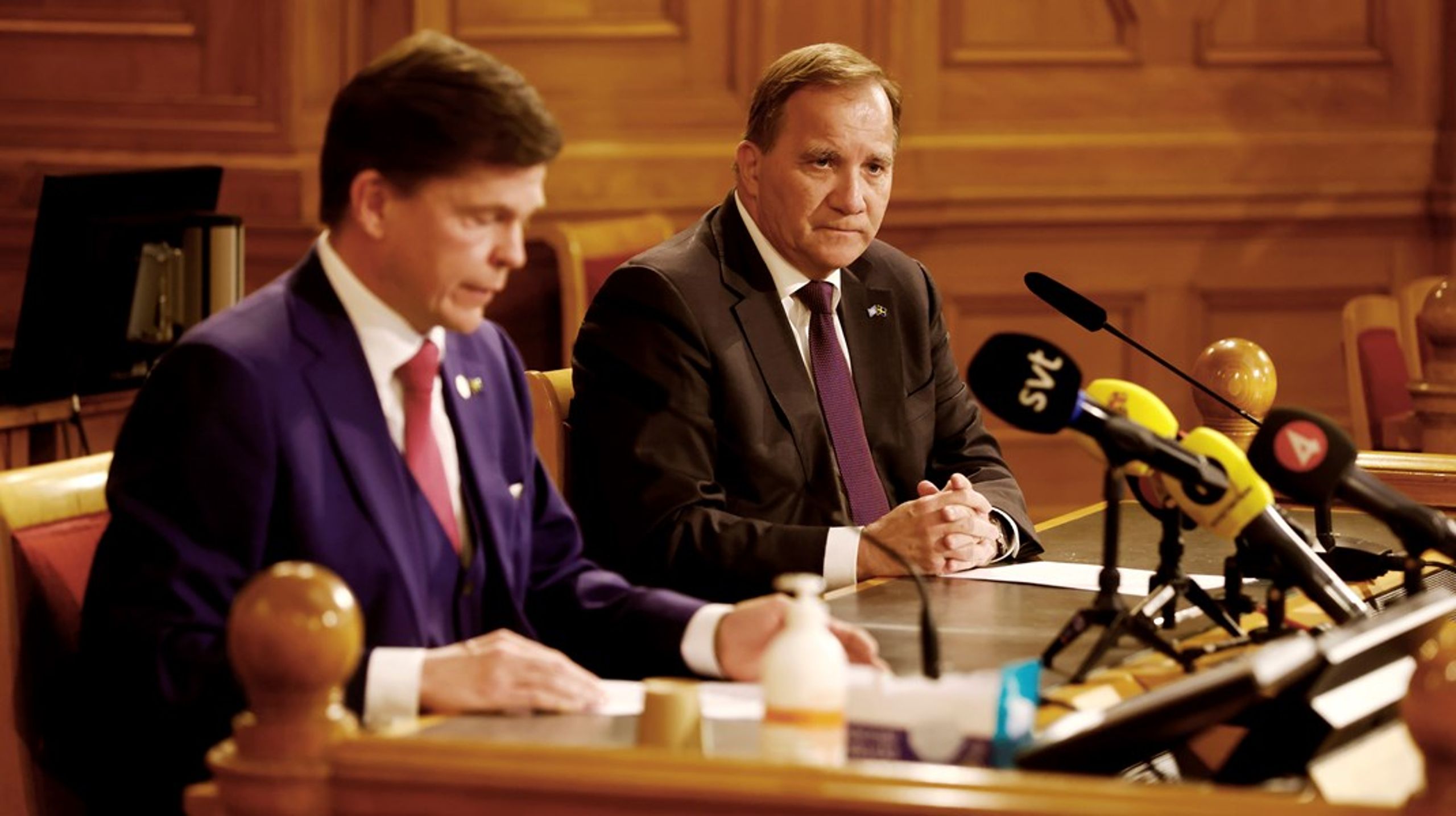 Talman Andreas Norlén föreslår Stefan Löfven som statminister.