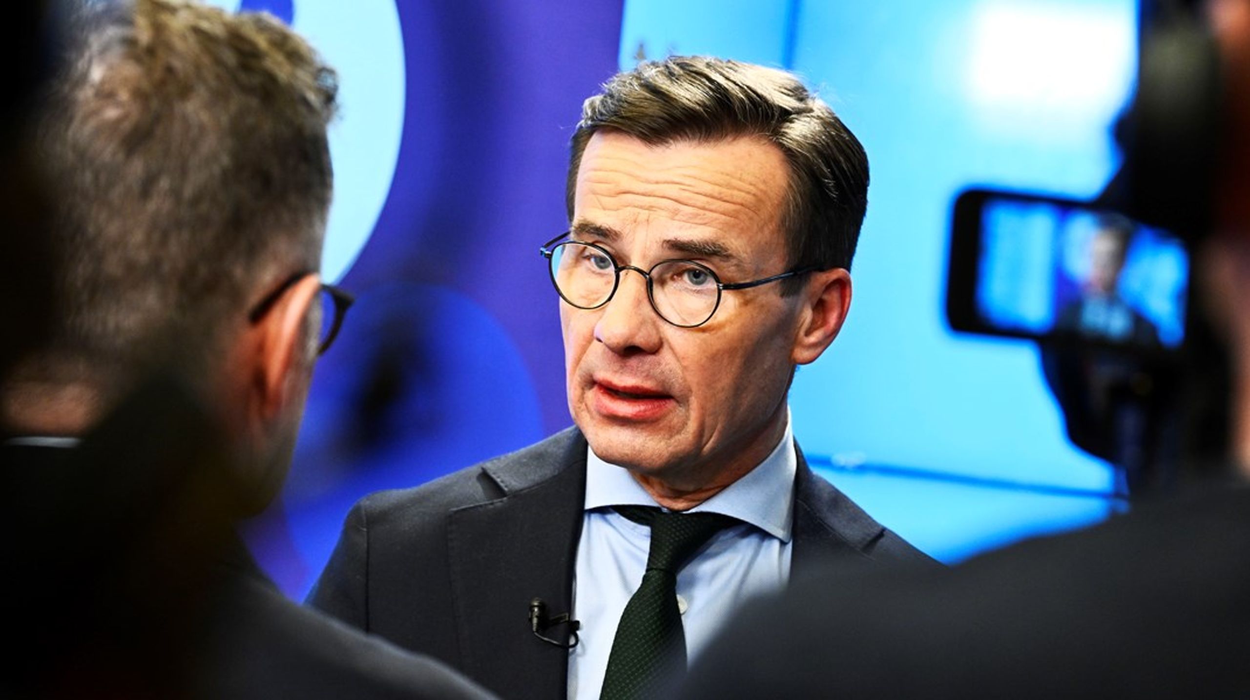 Moderaternas partiledare Ulf Kristersson (M) presenterade partiets försvarspolitiska förslag vid en pressträff på torsdagen.