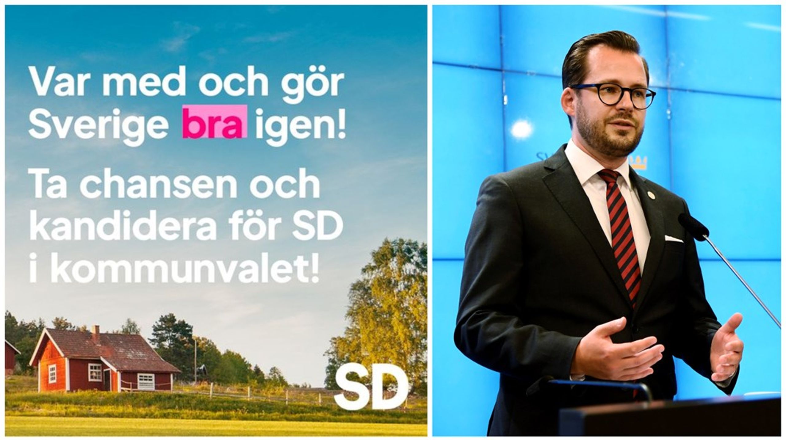 Sverigedemokraterna letar kandidater till kommunvalet via Facebook. Mattias Bäckström Johansson är vice partisekreterare och har tidigare berättat för SvD om partiets beslut att inte ställa upp i kommuner där det riskerar att bli tomma stolar.