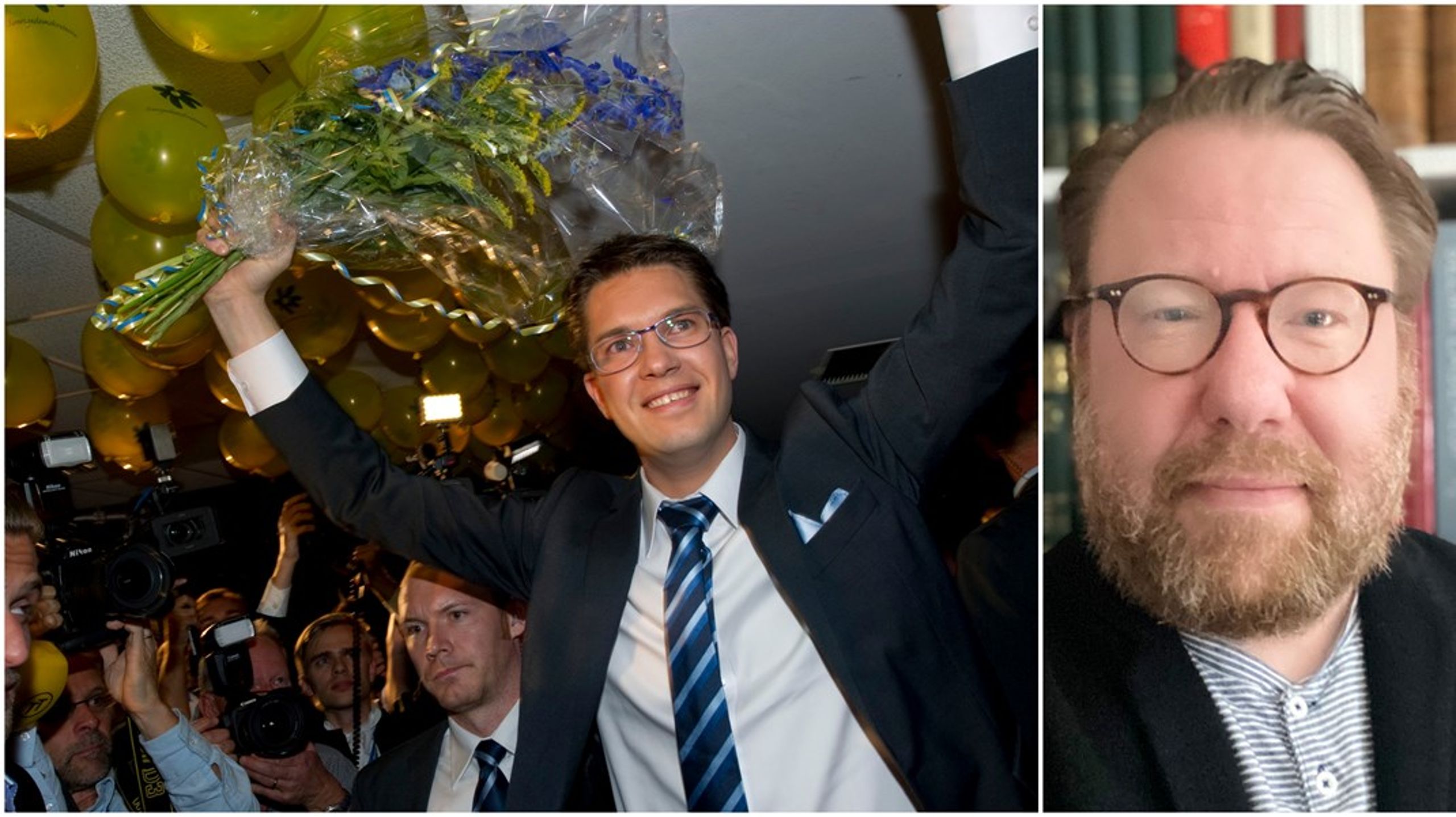 ”Partierna utanför kan vara morgondagens makthavare. Det har såväl MP som SD och KD bevisat”, skriver Ola Mårtensson. Bild från Sverigedemokraternas valvaka 2010, när partiet kom in i riksdagen.