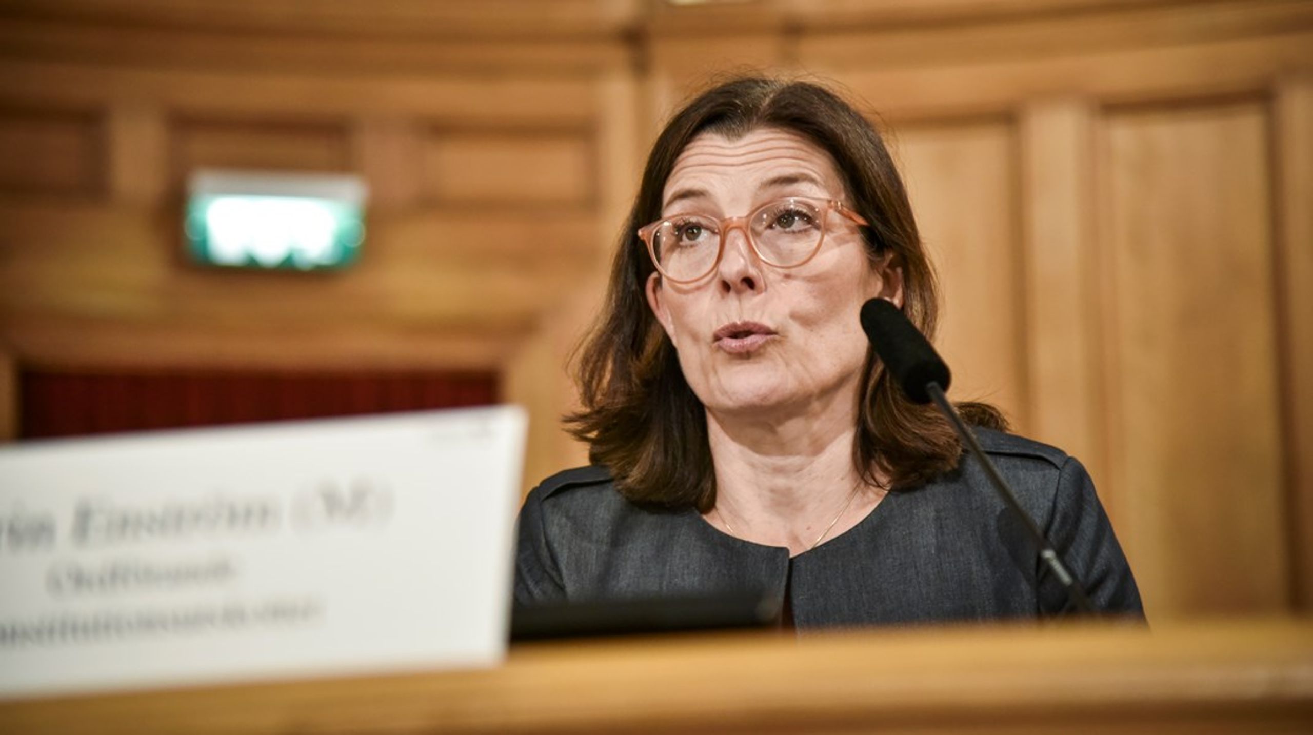 Karin Enström (M) under hennes tid som KU-ordförande.