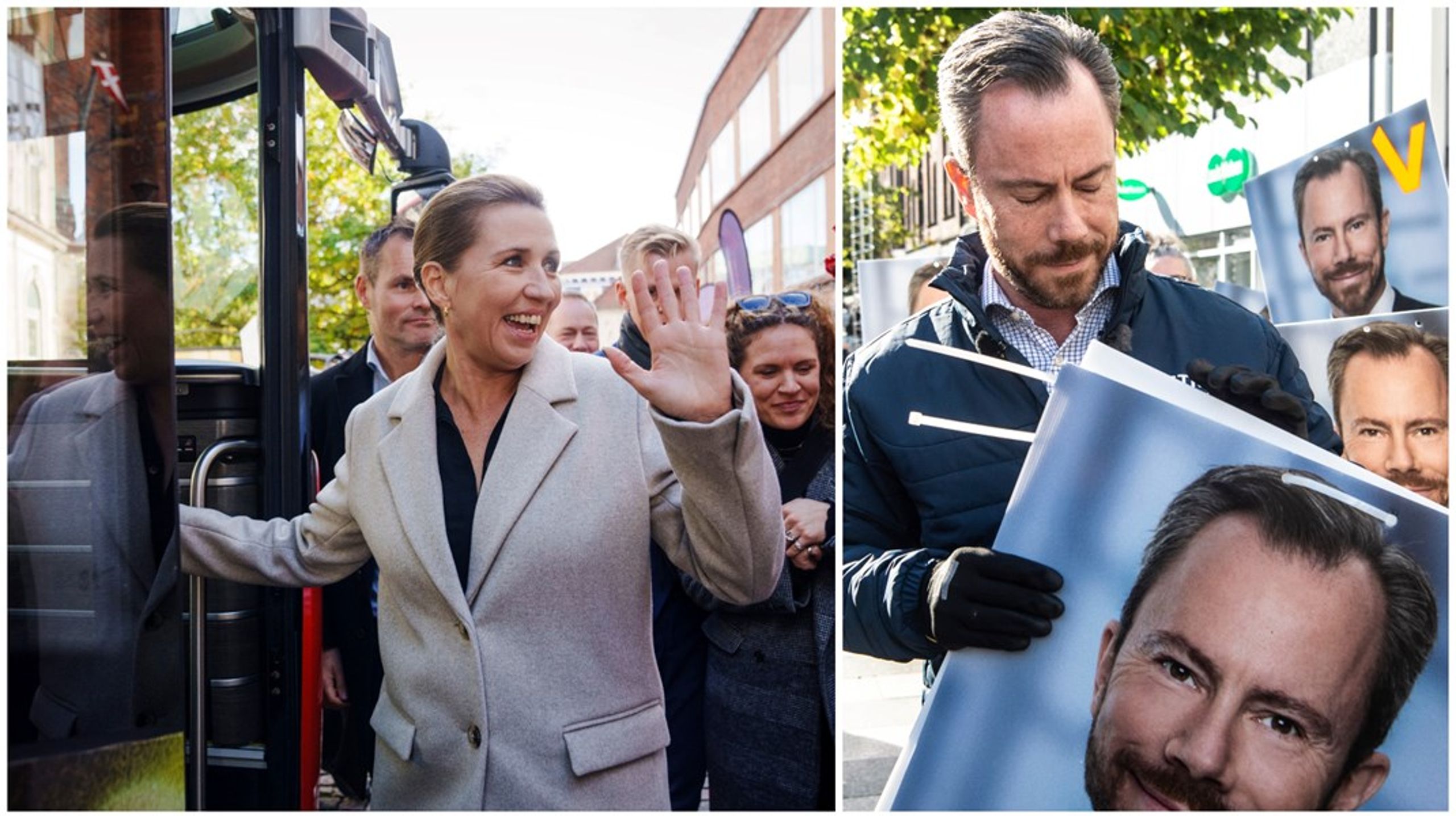 Danmarks statsminister Mette Frederiksen (S) hoppas bli omvald den 1 november. En av hennes motkandidater är Jakob Ellemann-Jensen, partiledare för Venstre.