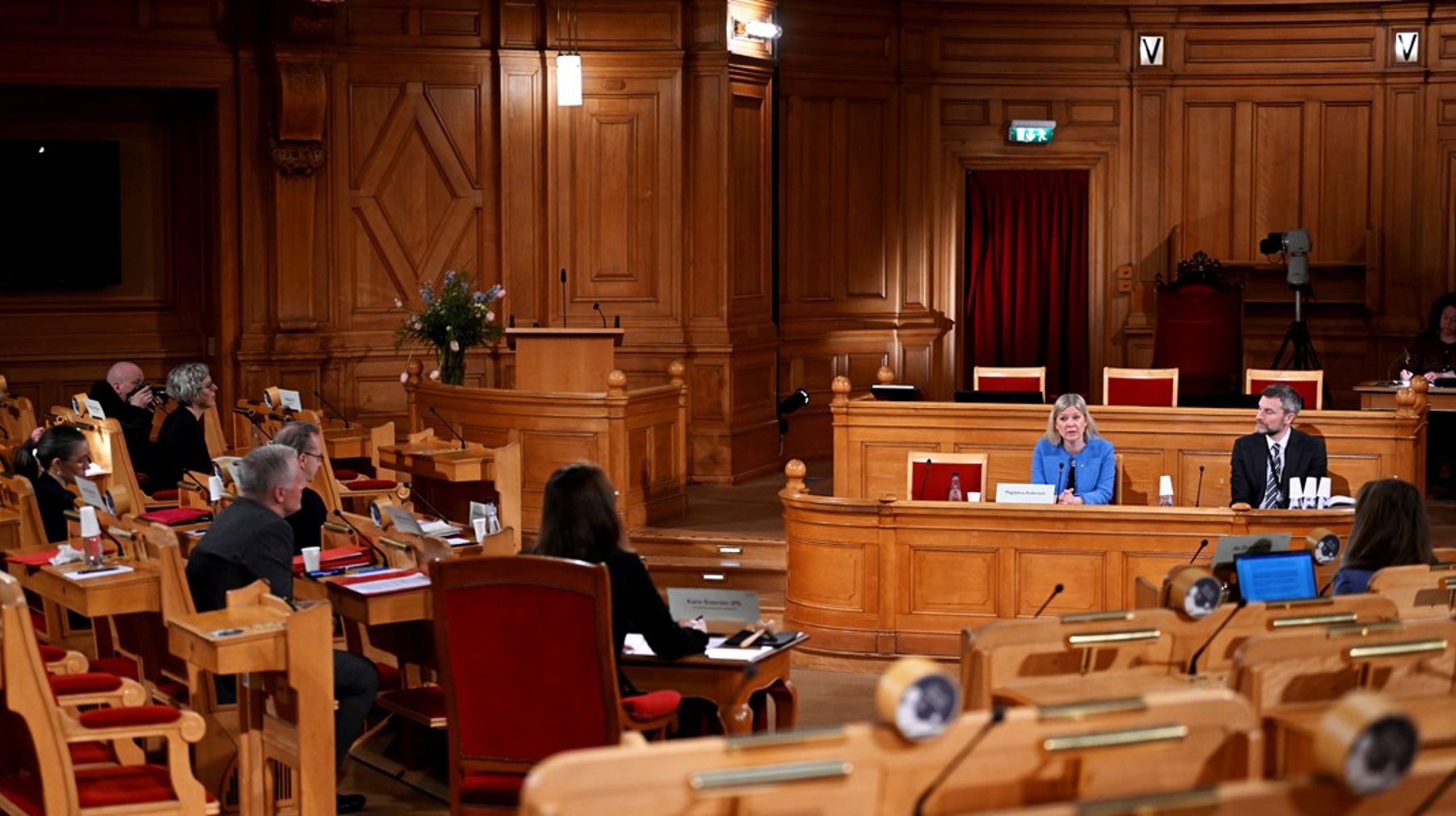 Våren 2022 var statsminister Magdalena Andersson (S) på utfrågning hos KU. Hon är anmäld även i denna runda.
