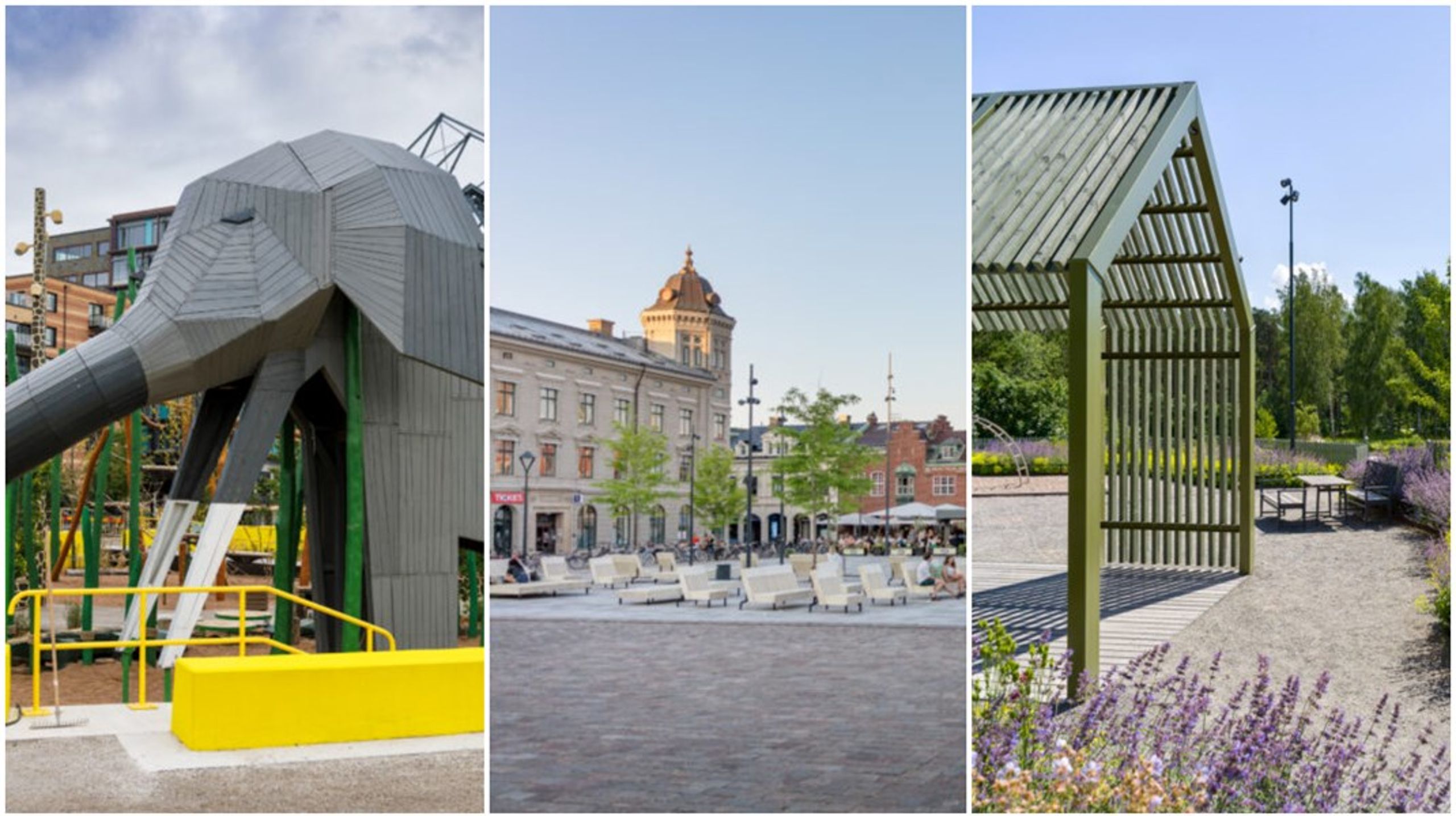 Dockanparken i Helsingborg, Hertig Johans torg i
Skövde och Siegbahnsparken i Uppsala kan vinna Sveriges arkitekters
landskapspris.