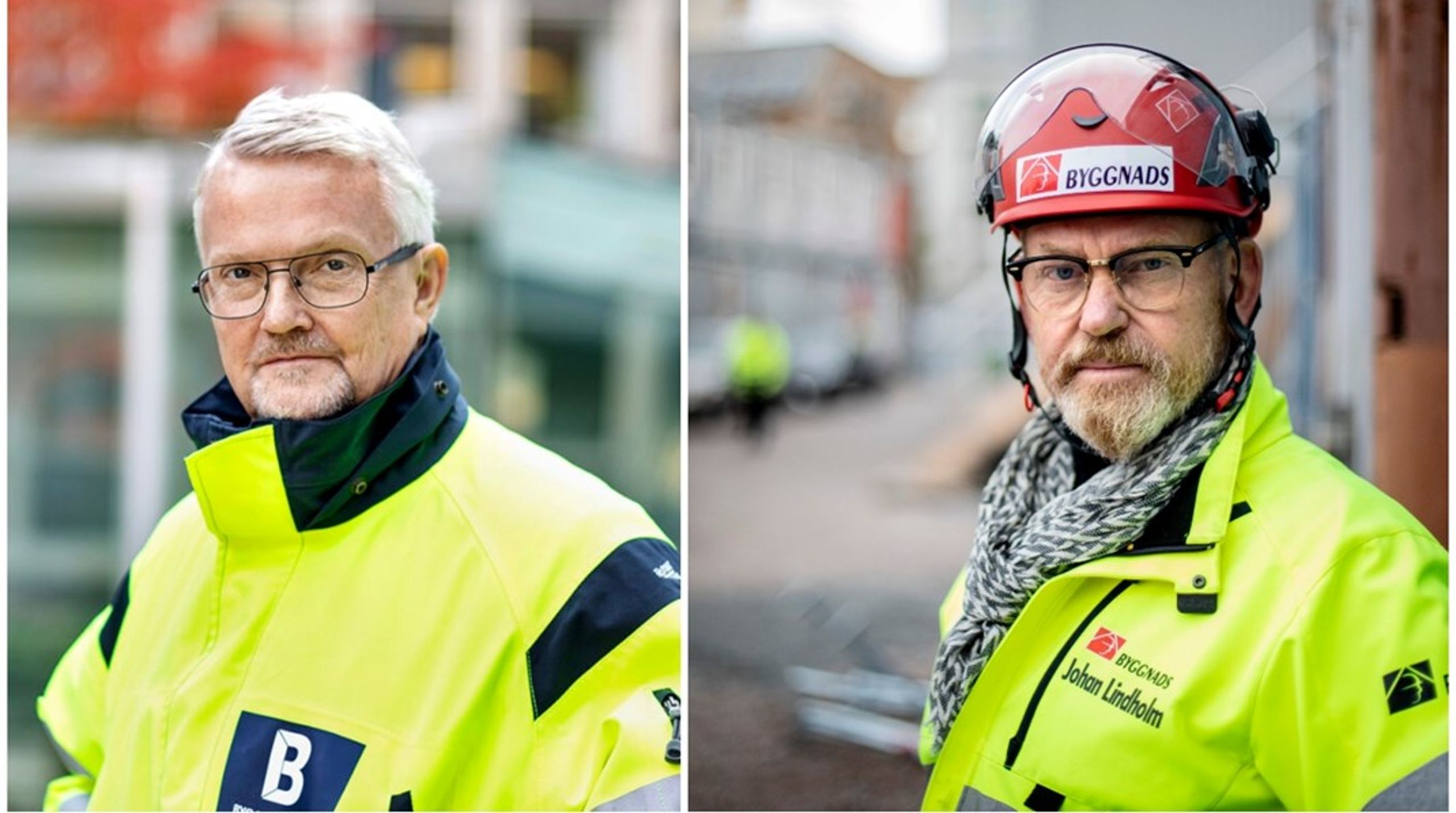 Mats Åkerlind, förhandlingschef och vice vd Byggföretagen och Johan Lindholm, förbundsordförande, Byggnads.&nbsp;