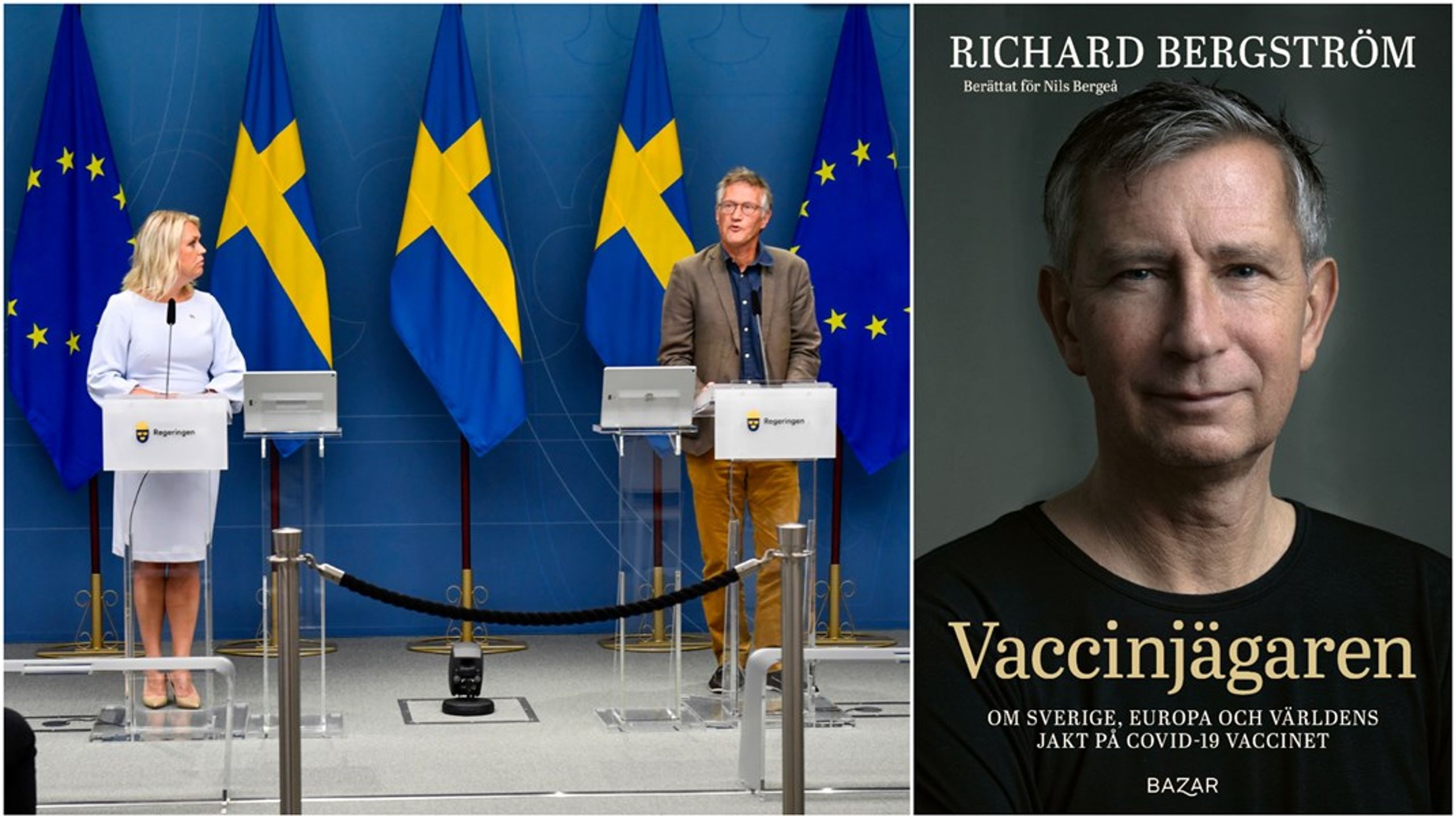 Domen är hård mot Anders Tegnells och Folkhälsomyndighetens hantering av pandemin i boken <i>Vaccinjägaren&nbsp;</i>där vaccinsamordnaren Richard Bergström berättar sin historia för journalisten och författaren Nils&nbsp;Bergeå. Utgiven av Bazar Förlag.&nbsp;<br>
