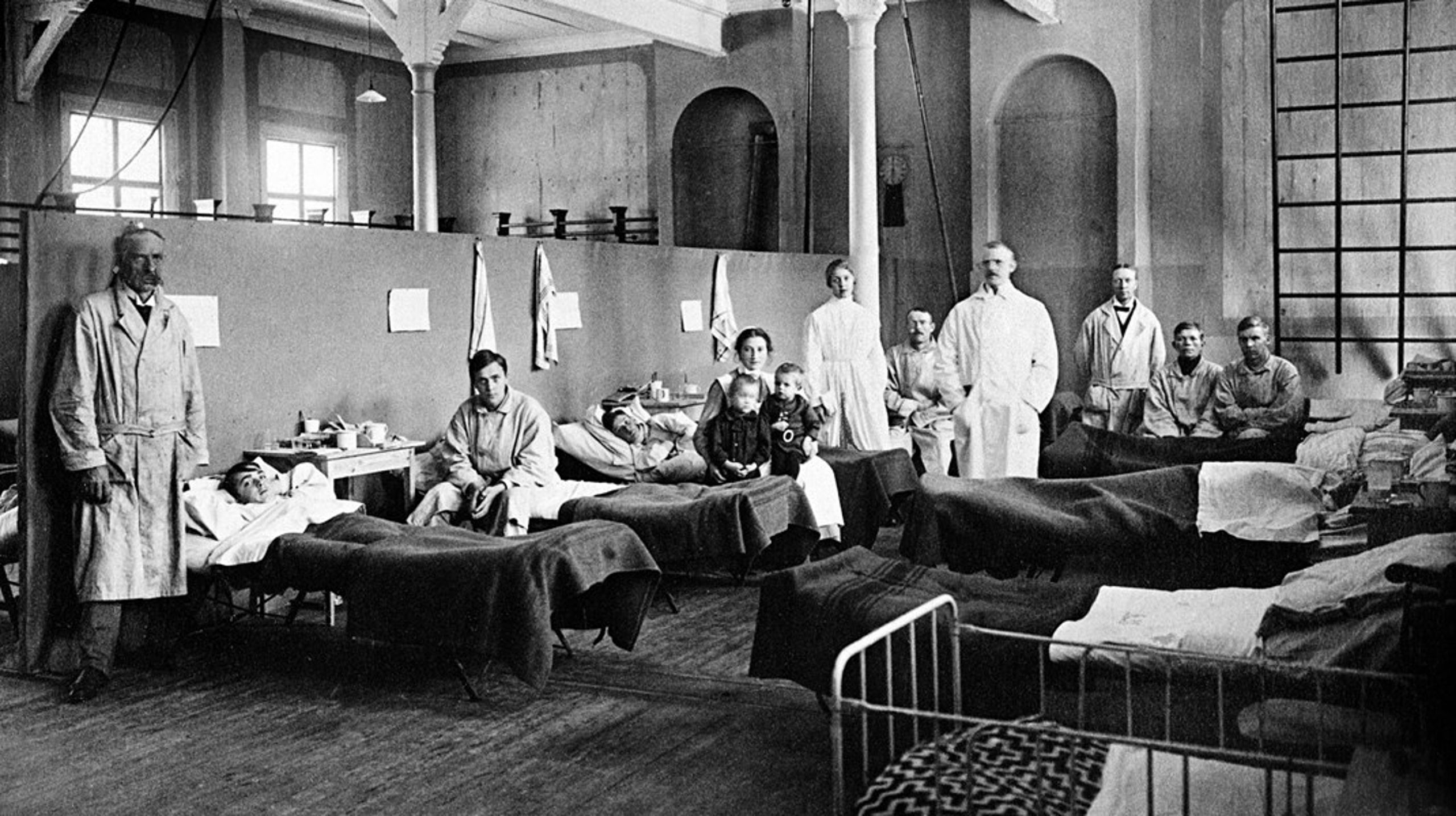&nbsp;Det provisoriska "Spanska sjukhuset" i Östersund 1918.
