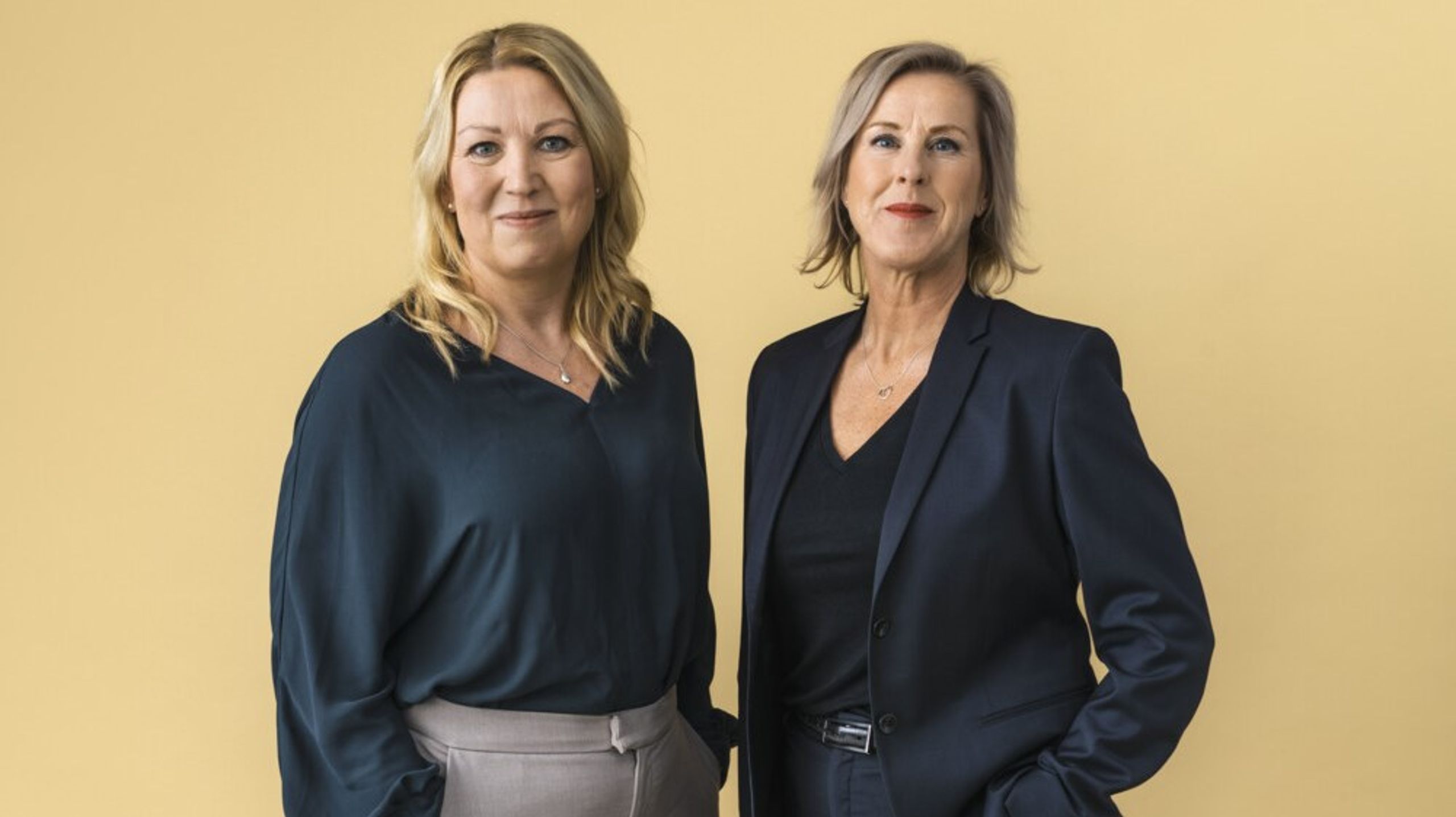 Johanna Jaara Åstrand (tv) och Åsa Fahlén (th). I dag är de båda ordförande för Sveriges lärare, men efter nästa års kongress kan bara en av dem fortsätta.&nbsp;