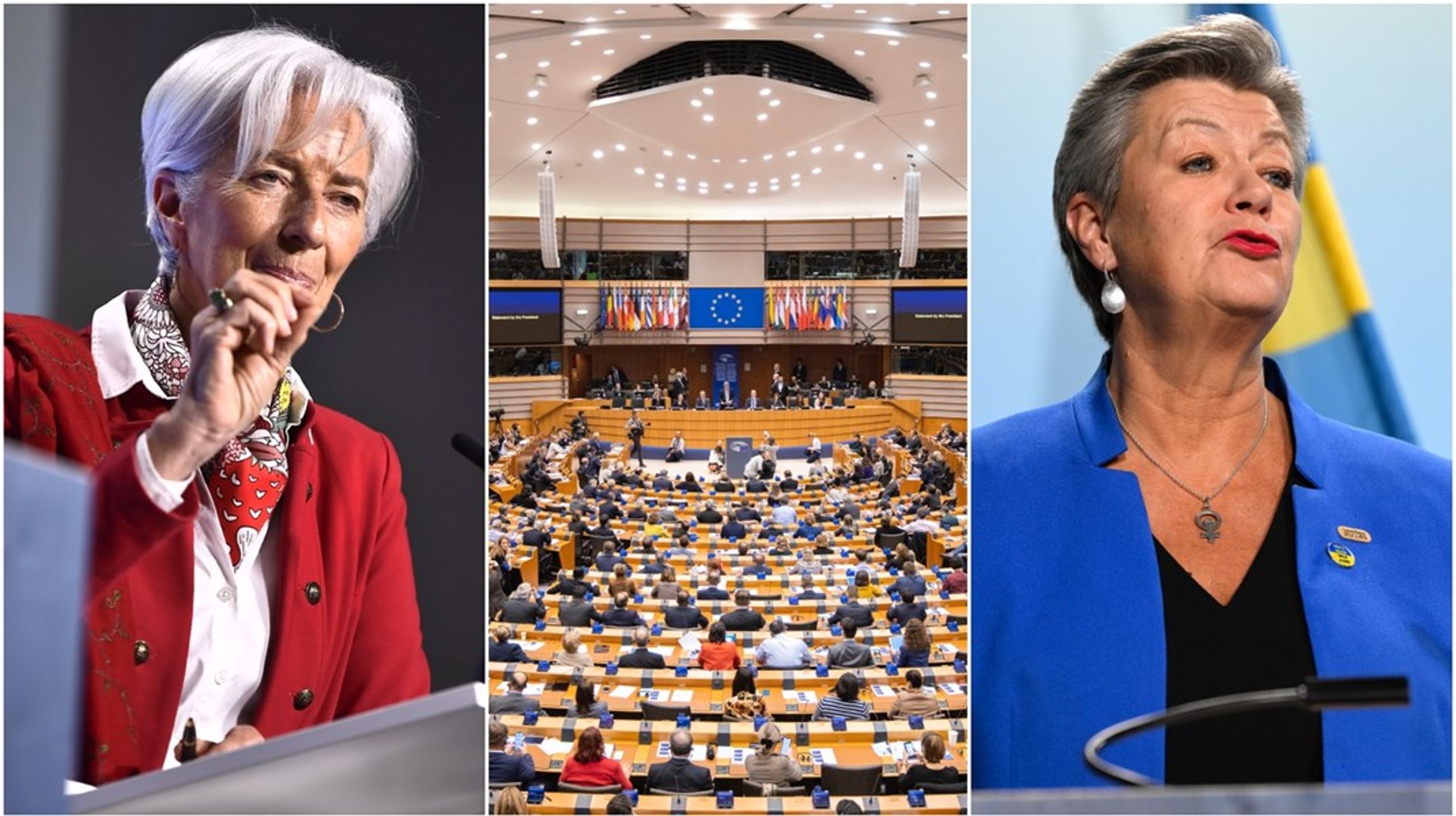 Europeiska centralbankens chef Christine Lagarde besöker EU-parlamentet i Bryssel och EU-kommissionär Ylva Johansson ska försöka ro delar av migrationspakten i hamn i Luxemburg.&nbsp;