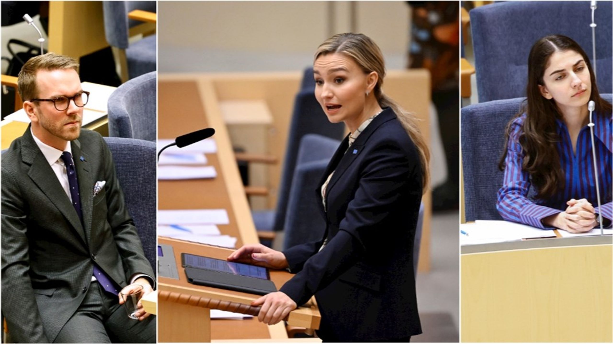 Andreas Carlson, Ebba Busch och Romina Pourmokhtari är efterfrågade i riksdagen. De 
toppar listan över ministrarna som är flitigast i riksdagens talarstol.<br>