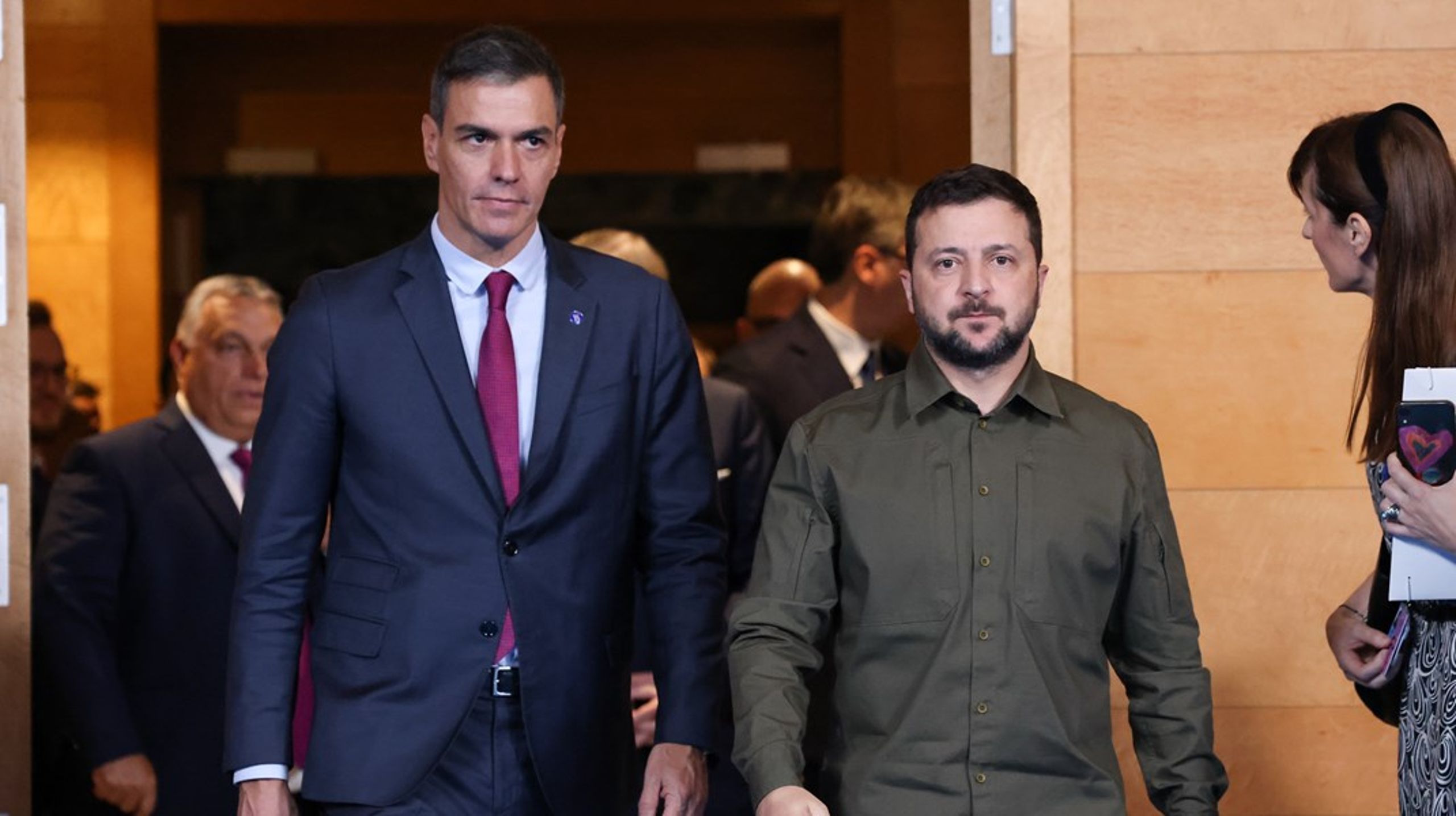 Ukrainas president Volodymyr Zelenskyj var en av gästerna som toppmötets spanska värd, Pedro Sanchez, inte hade meddelat i förväg.