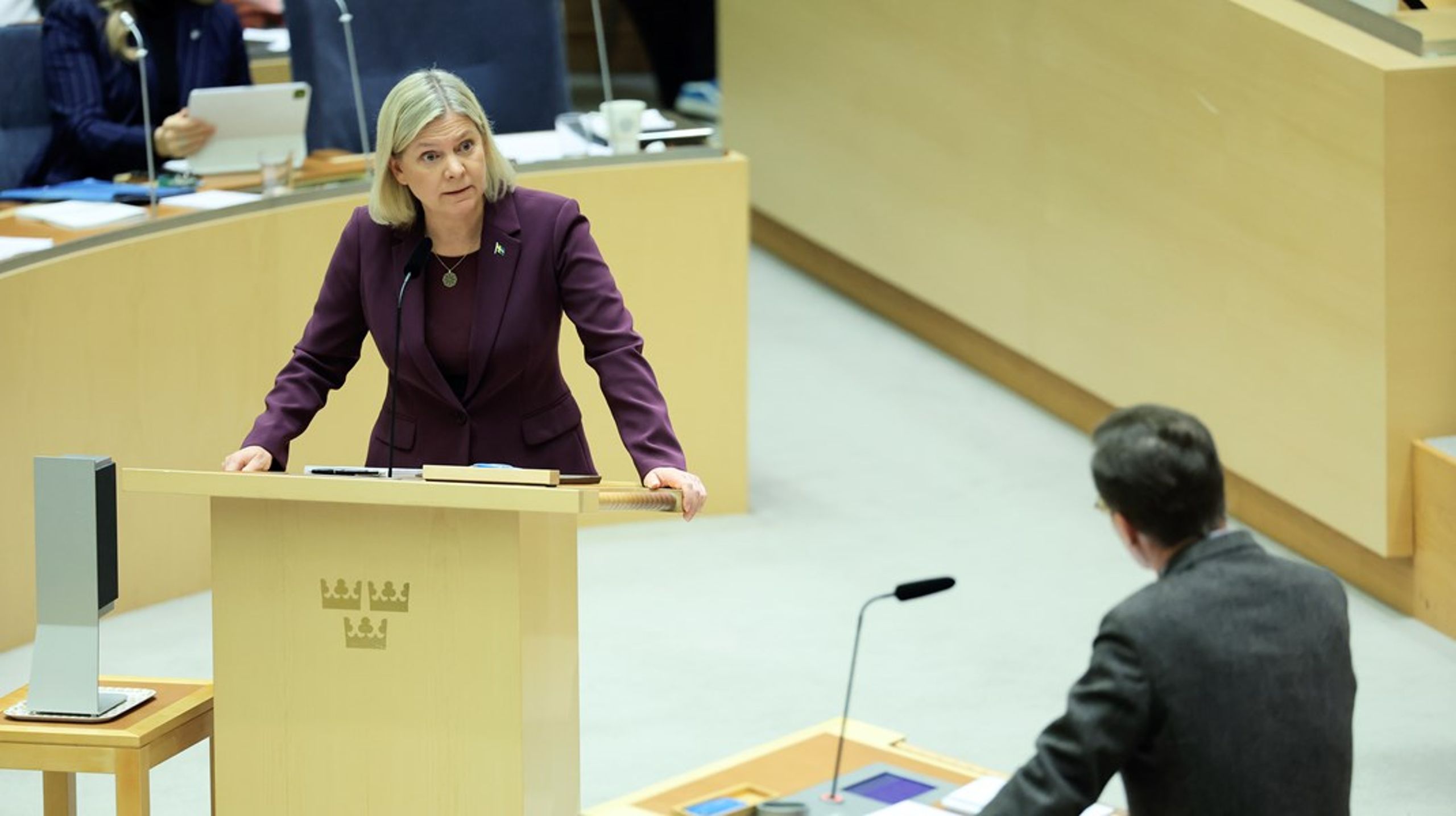 Socialdemokraternas partiledare Magdalena Andersson och statsminister Ulf Kristersson (M) rök ihop under onsdagens debatt – men inte om en EU-fråga.&nbsp;